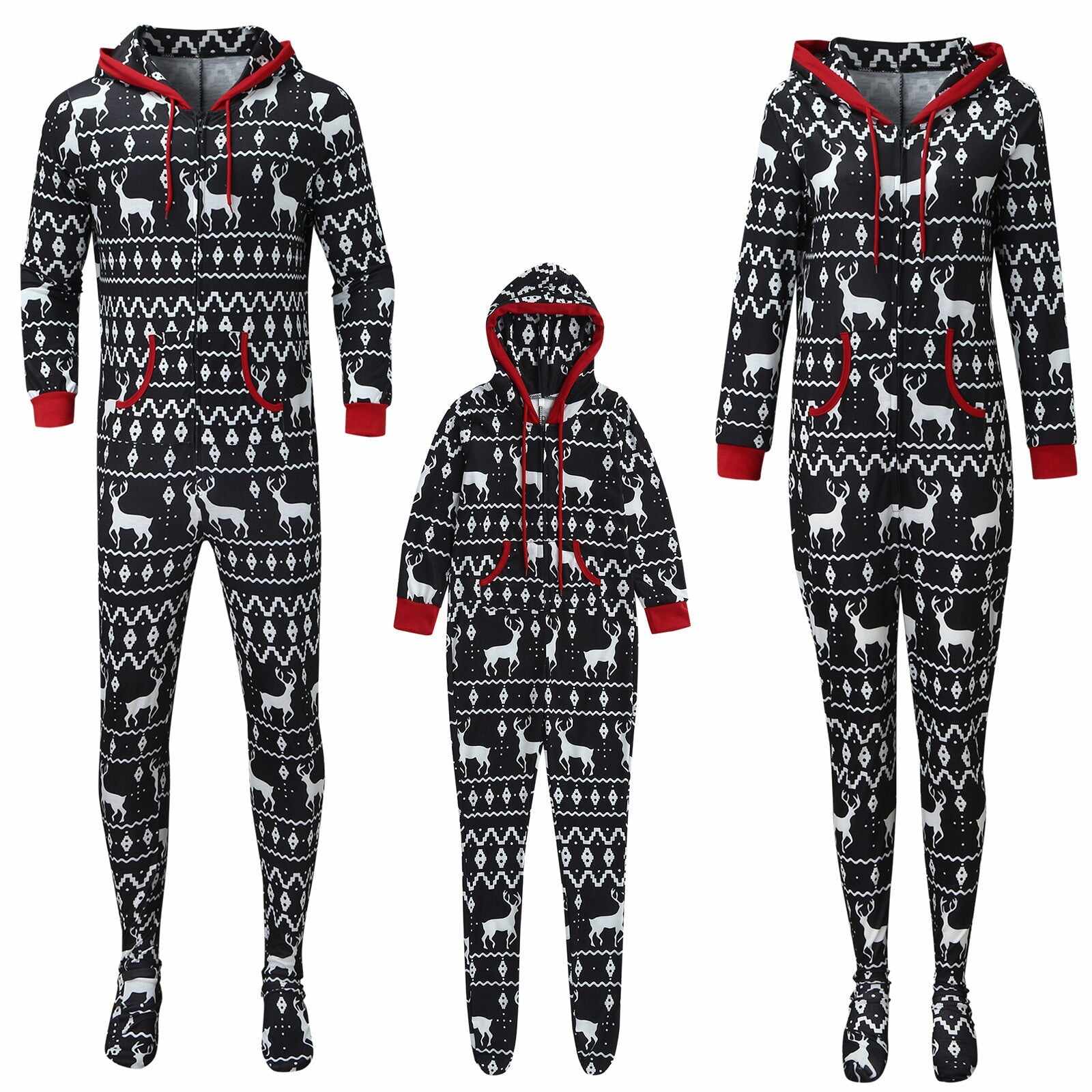 Family Christmas Matching One-Piece Pullover Pajama Set