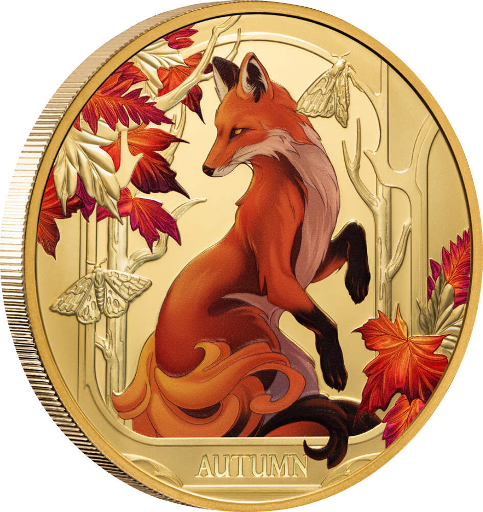 Niue 100$ 2024 1 oz Gold Coin Seasons - Autumn Fox Proof