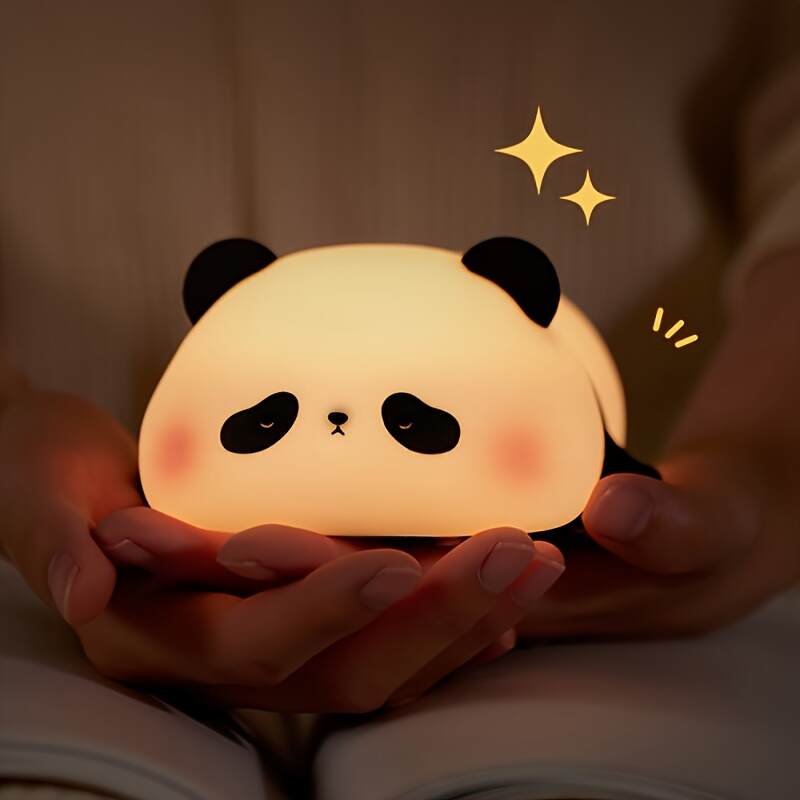 Adorable Panda Touch-Activated Sleep Light - USB Rechargeable, Soft LED Night Lamp with Color Changing - Perfect Gift for Boys, Girls, and Friends - Ideal for Christmas, Birthdays, and Panda Room Decor