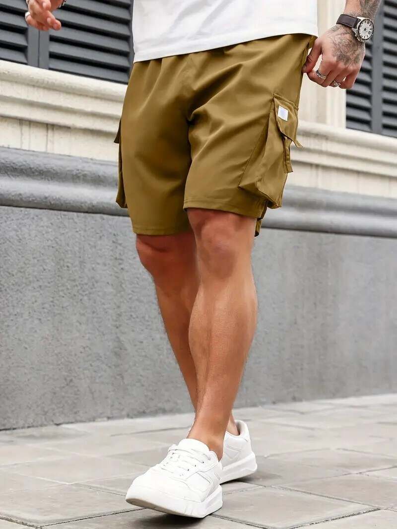 🔥Men's 8-Pack Plus Size Solid Flap Pocket Cargo Shorts