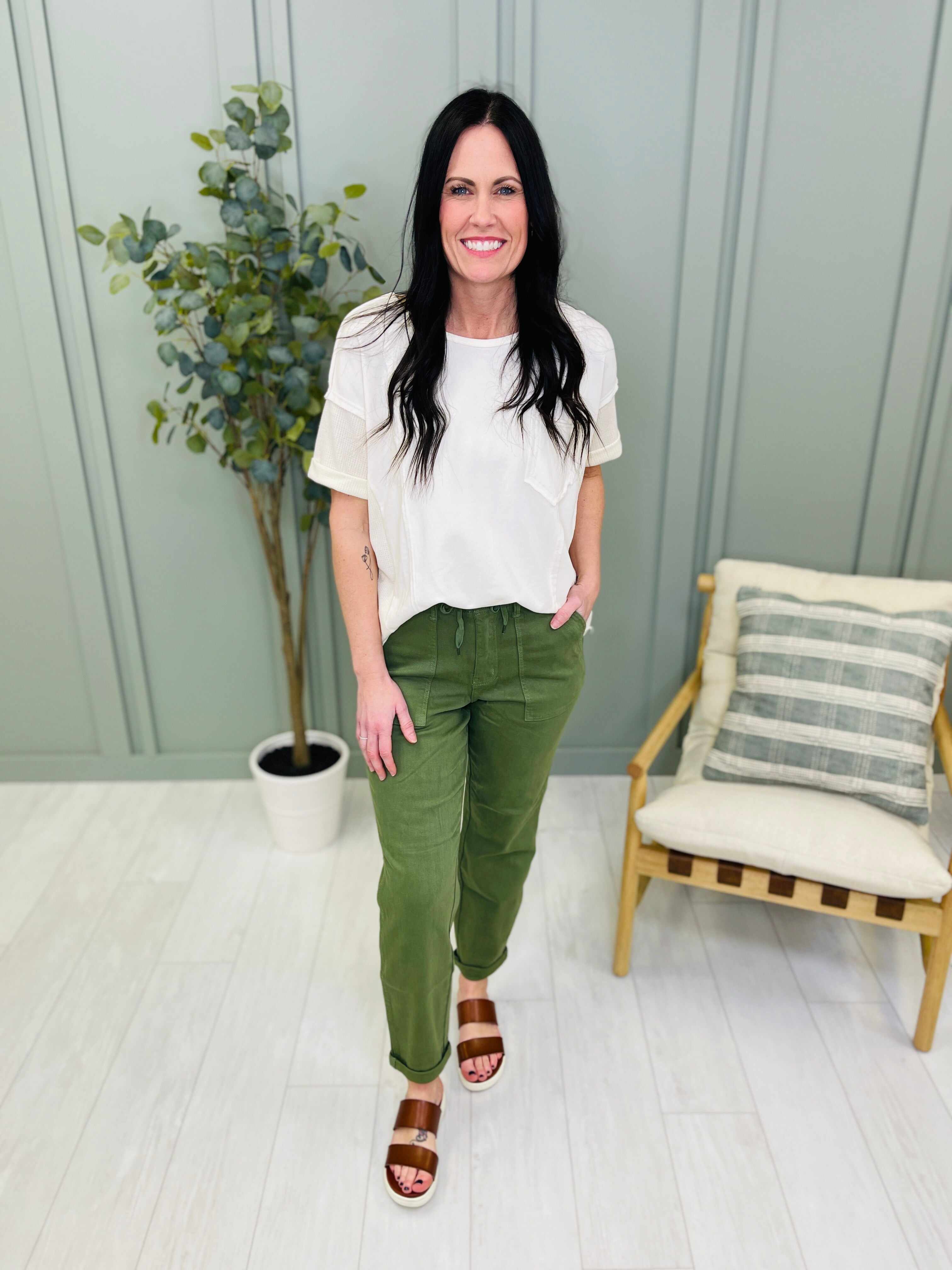 REG/CURVY Olive You Denim Jogger