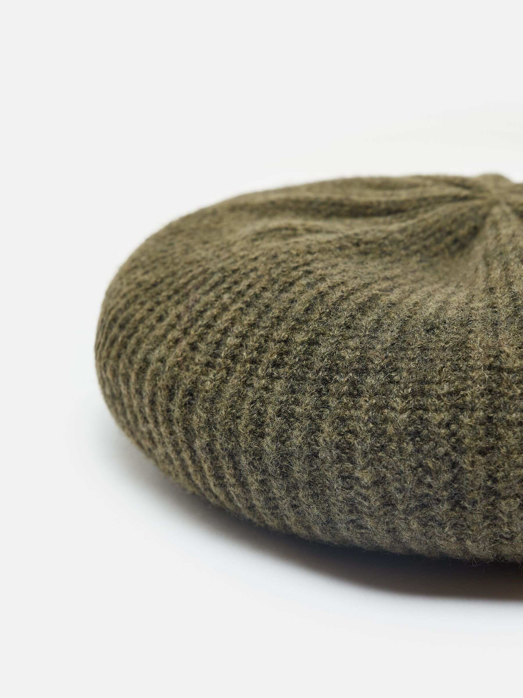 Joelle Khaki Green Knitted Beret
