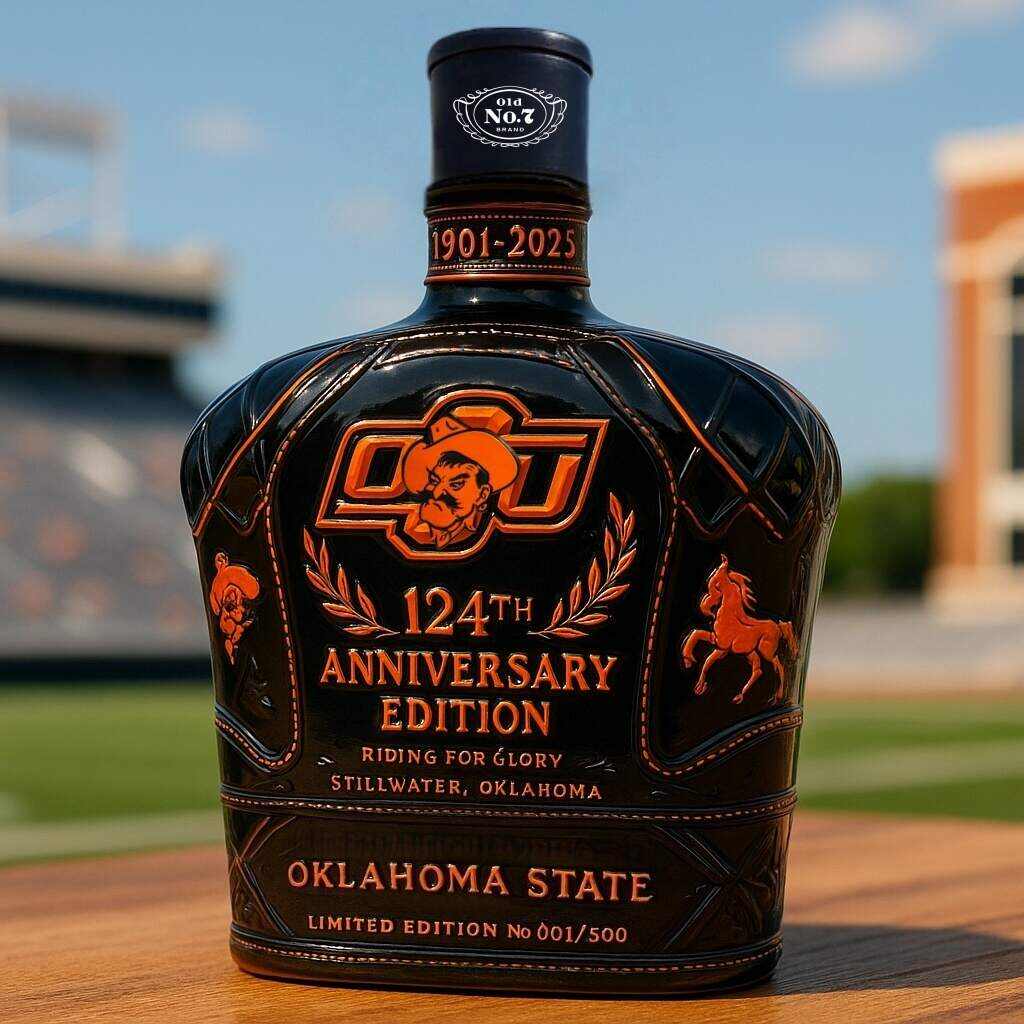 OSU Cowboys 124th Anniversary Whiskey Bottle