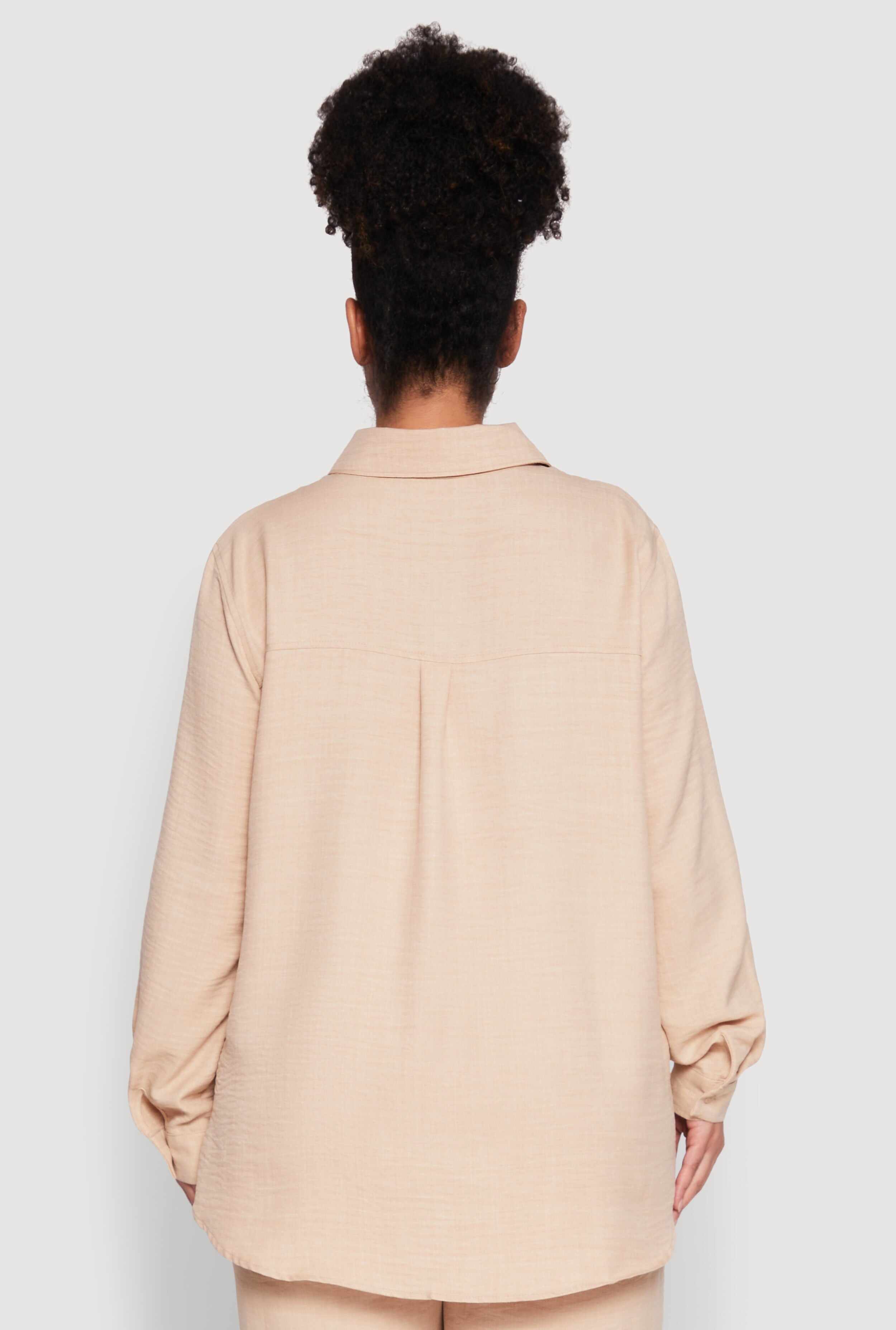 Plus Size Linen Oversized Shirt