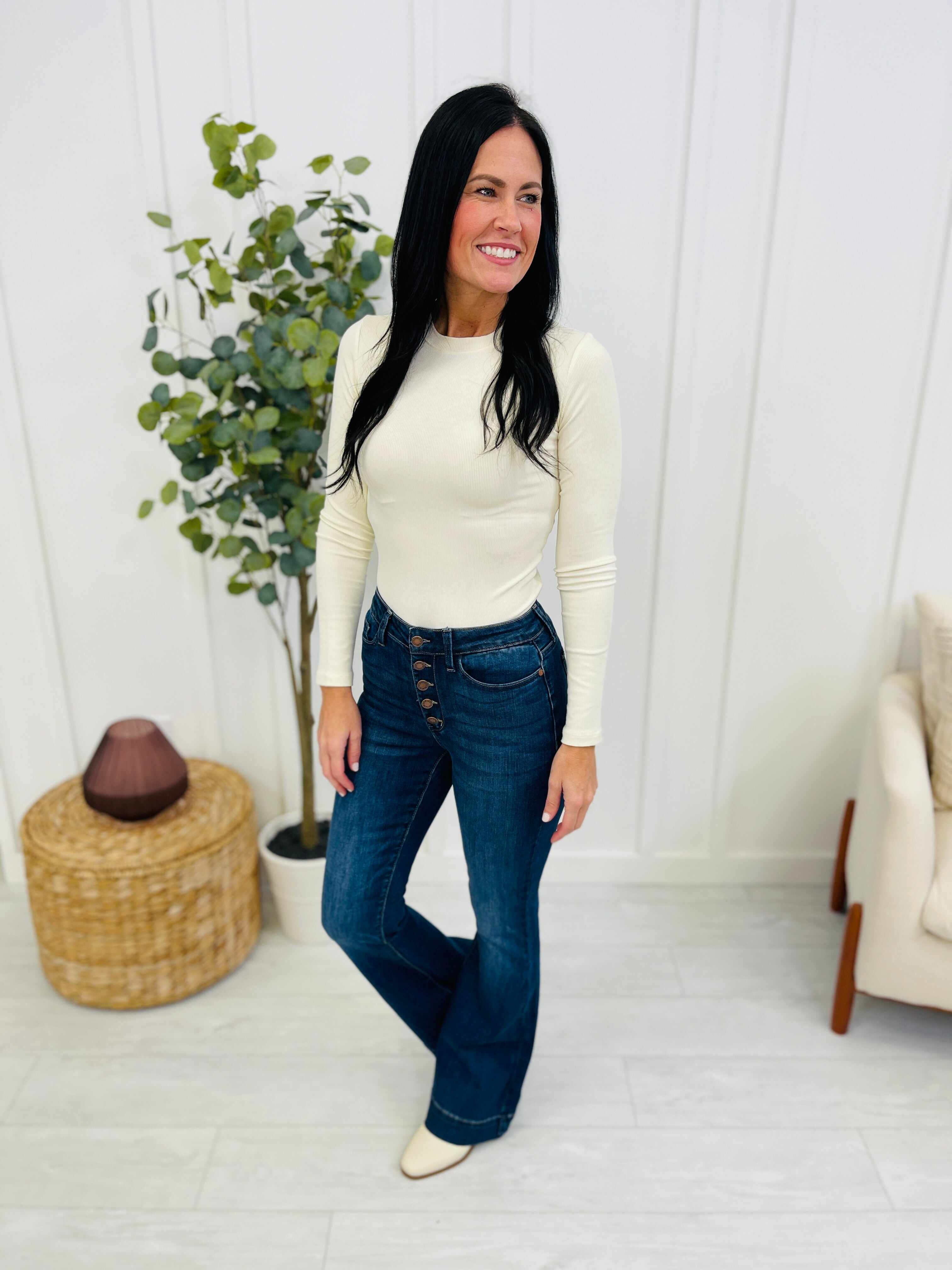 REG/CURVY Flare Affair Button Fly Trouser Flare