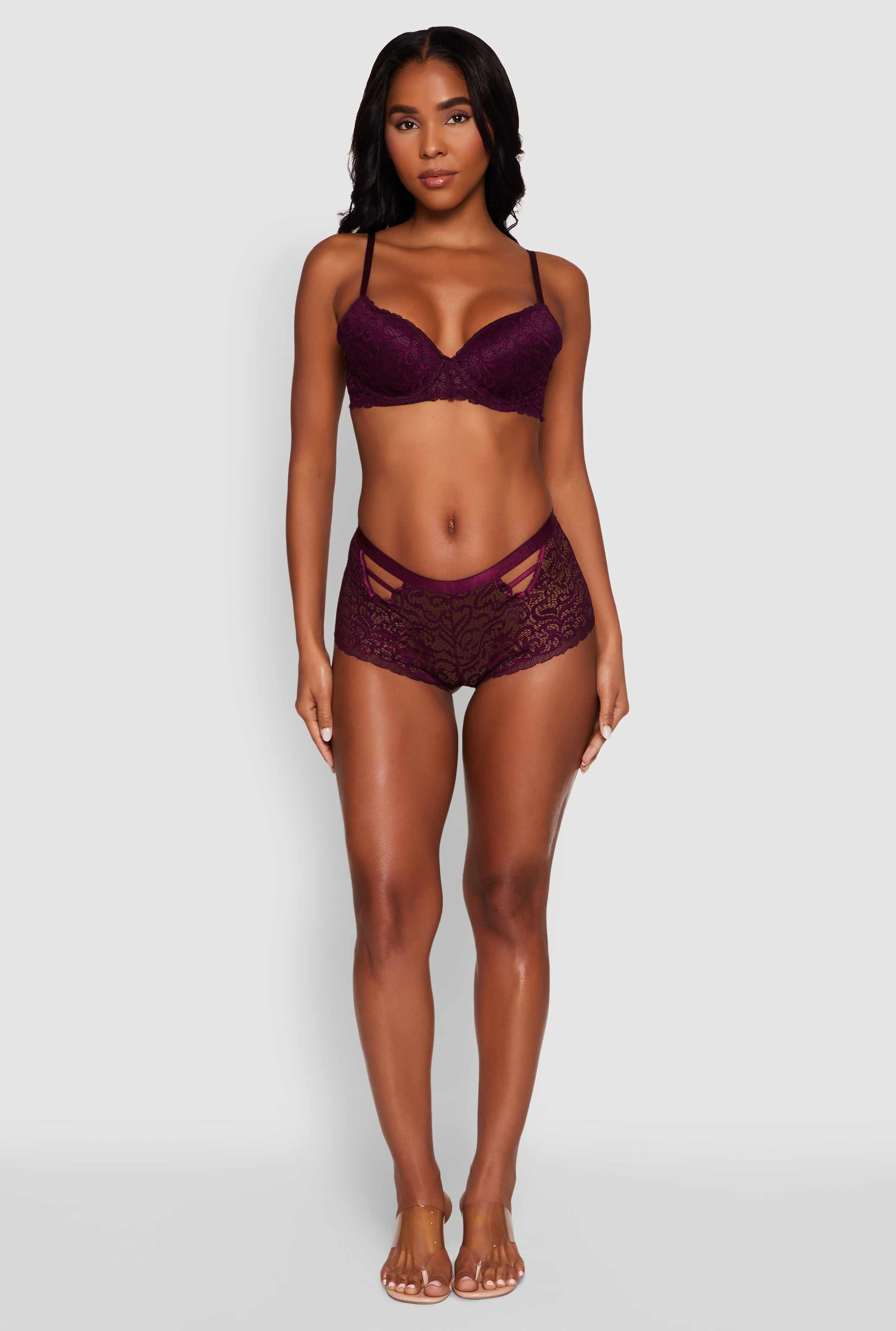 Double Keyhole Lace Boyshort Panties