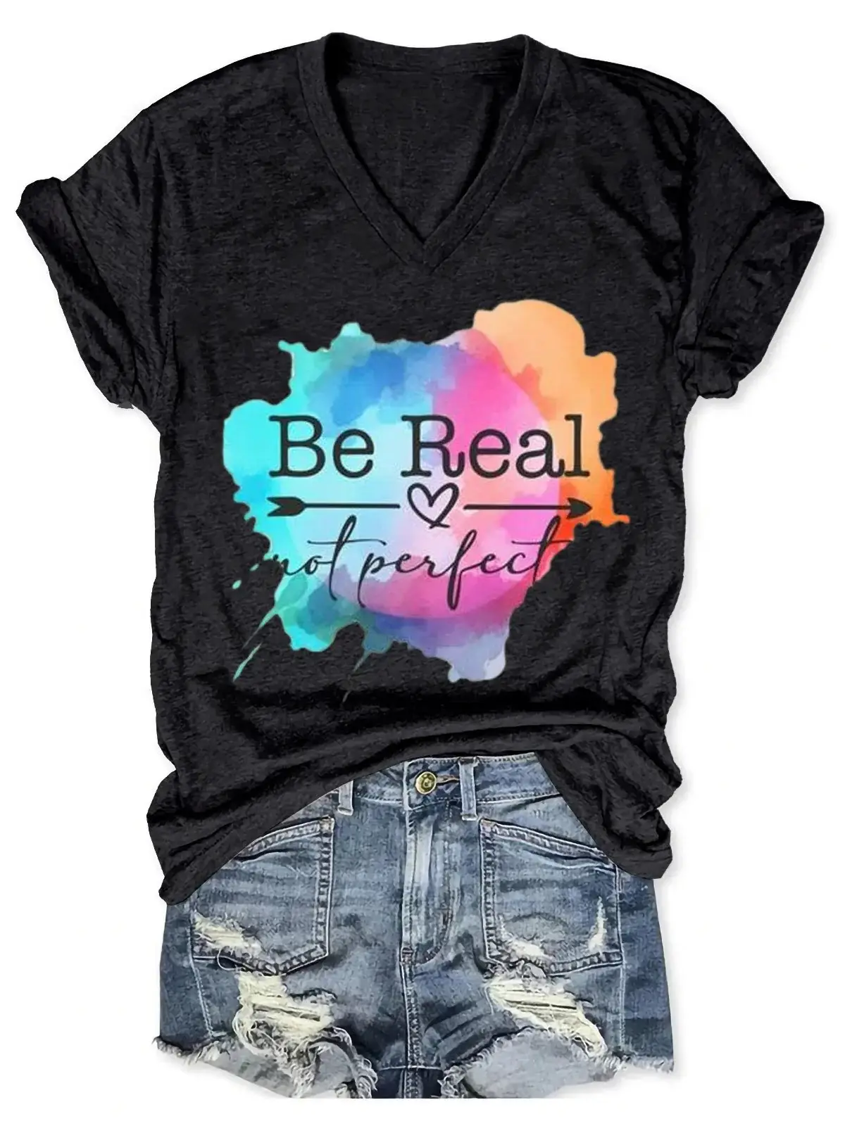 Be Real Not Perfect Art Casual T-shirt