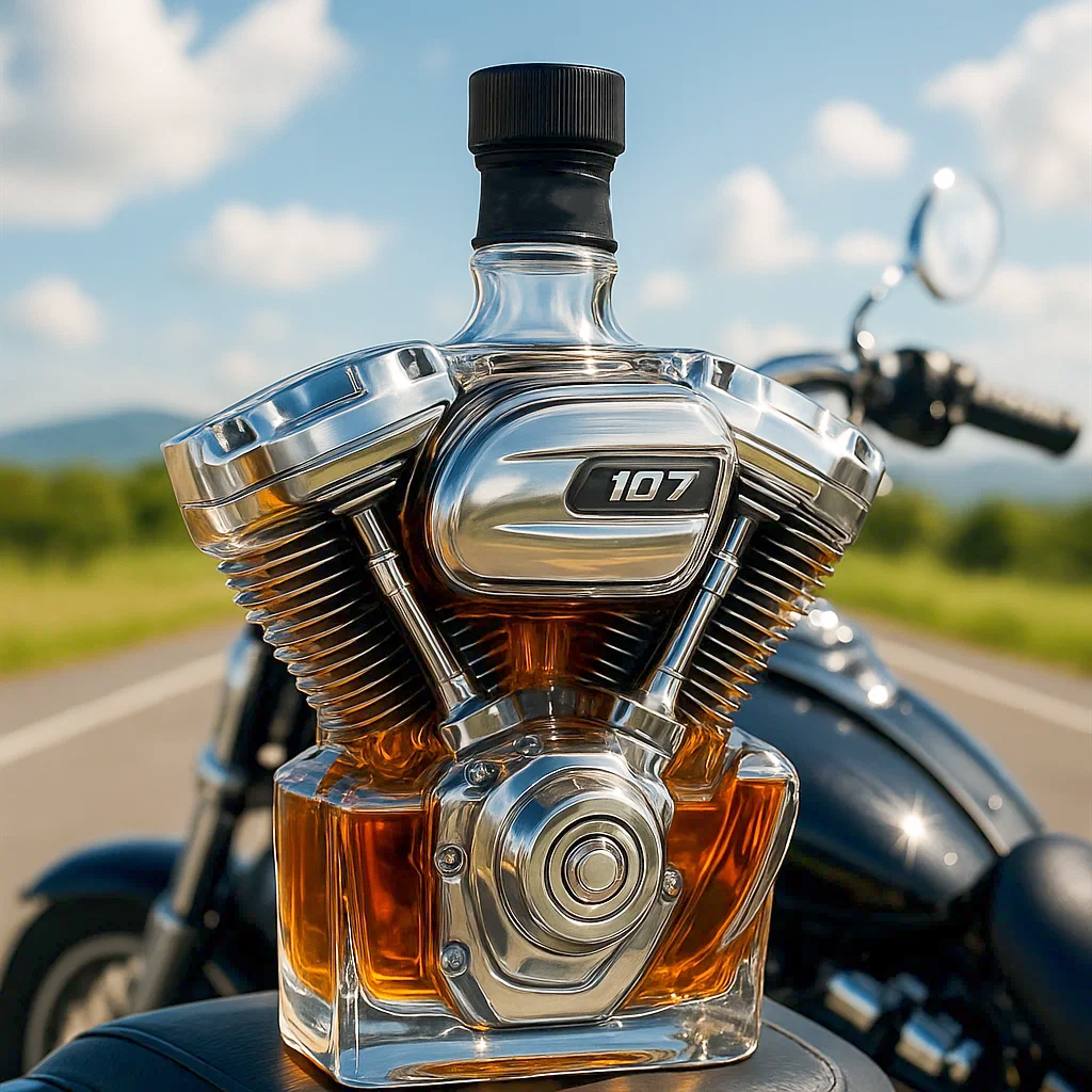 Harley 107 Engine Whiskey Bottle – Full-Throttle Elegance