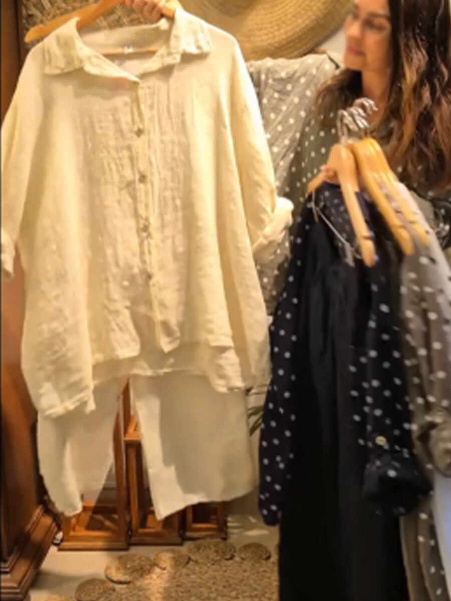 🔥Summer Arrivals🌟Casual Polka Dot Linen And Cotton Shirt And Trousers Two-piece Set