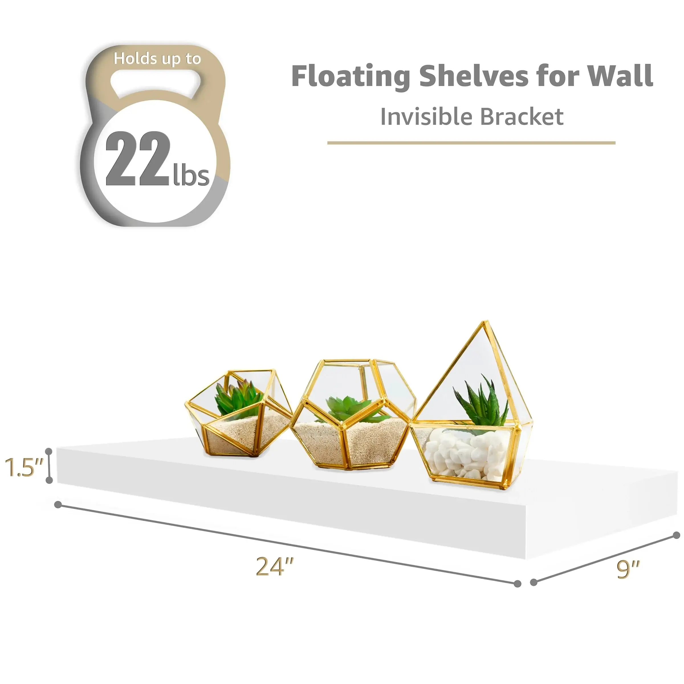 Sorbus Floating Wall Shelves Wall Mounted (4 Pack)