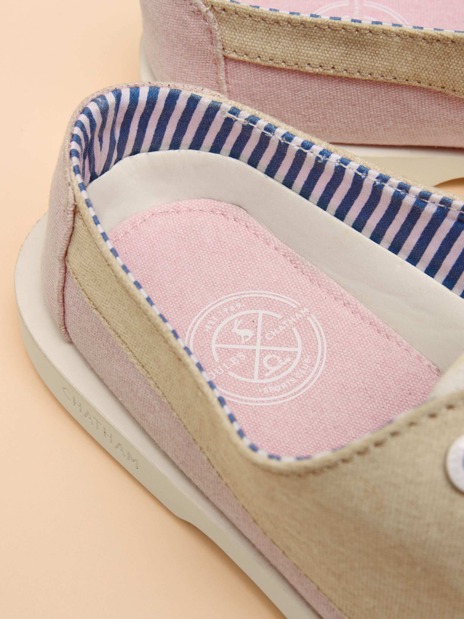 Joules X Chatham Pink Oat Mariner Deck Shoes