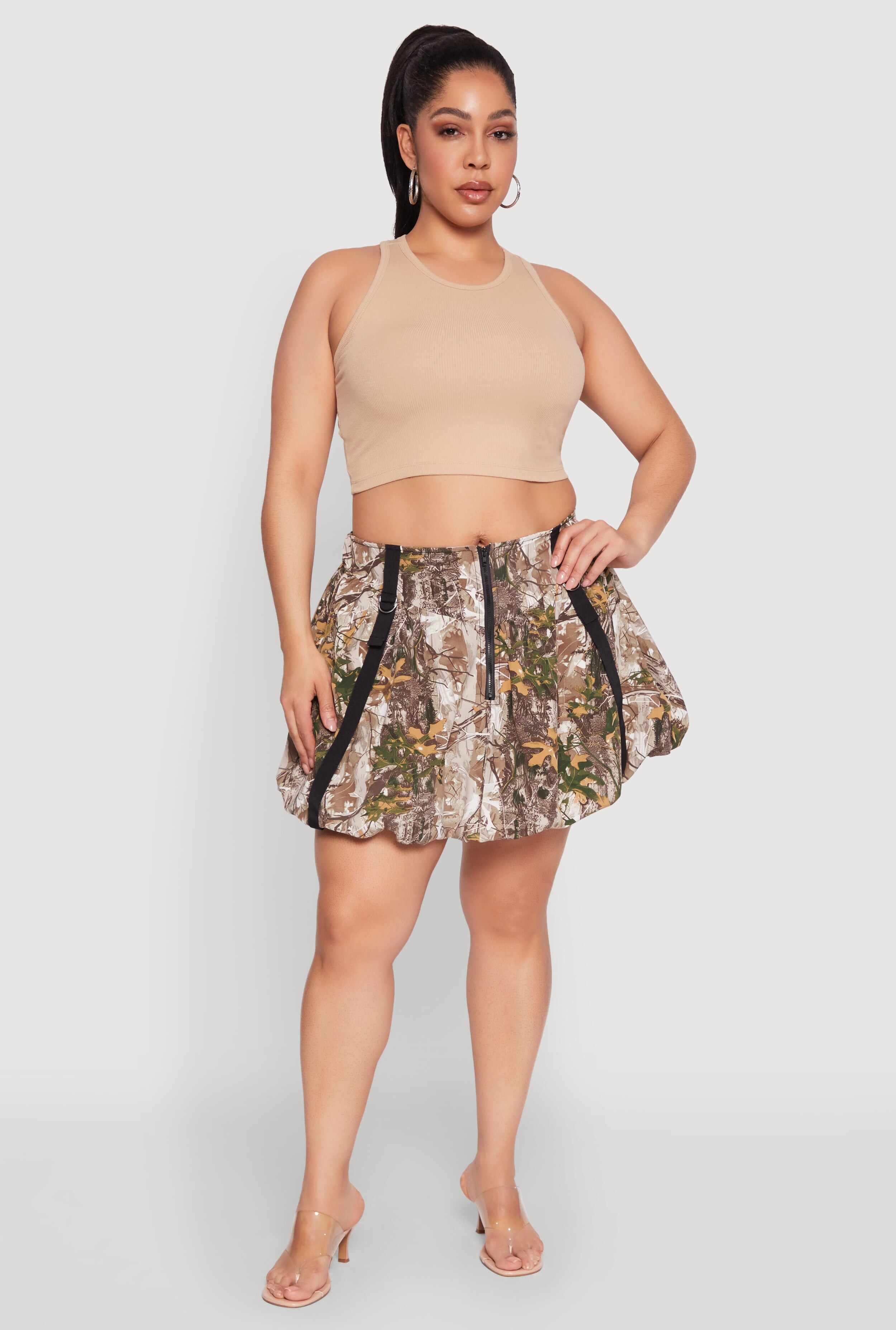 Plus Size Hunter Camo Bubble Skirt