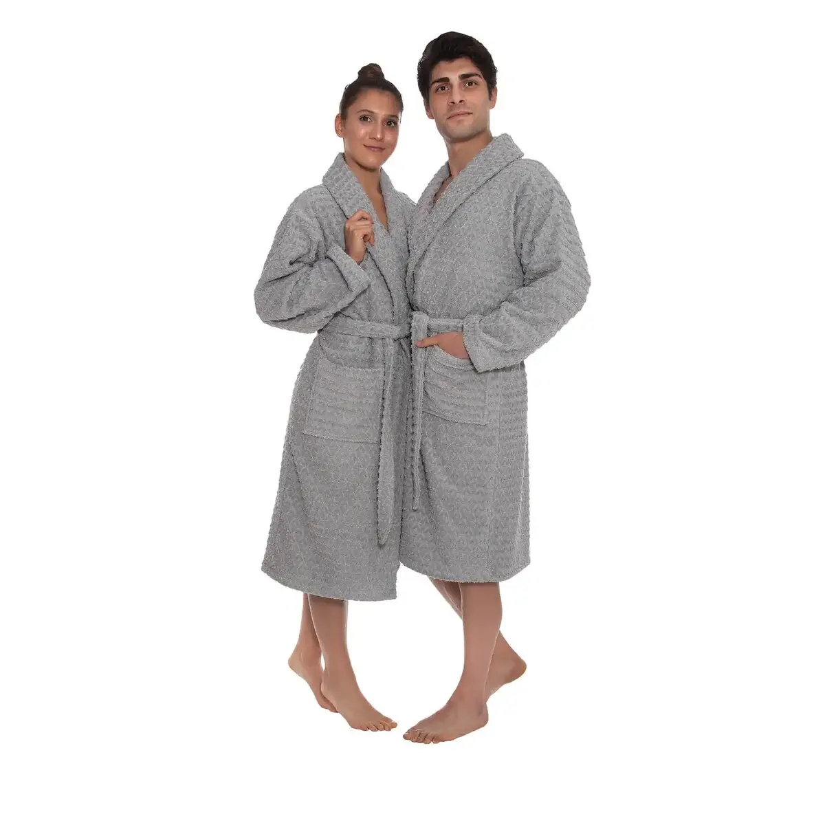 Ozan Premium Home Azure Bathrobes Collection 100% Turkish Cotton Unisex Terry Cloth Bathrobe
