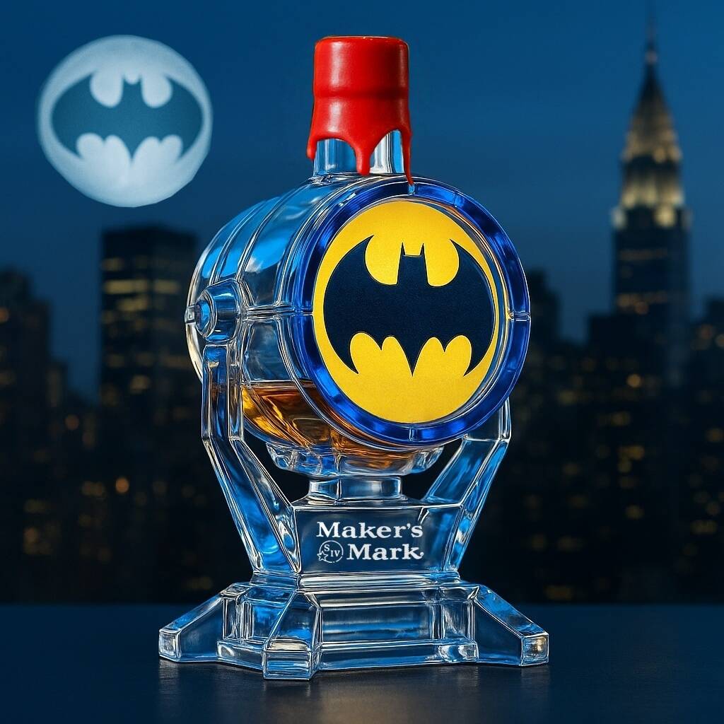 The Bat-Signal Whiskey Bottle