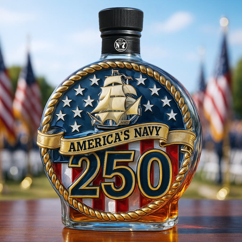 America’s Navy 250th Anniversary Commemorative Whiskey Bottle