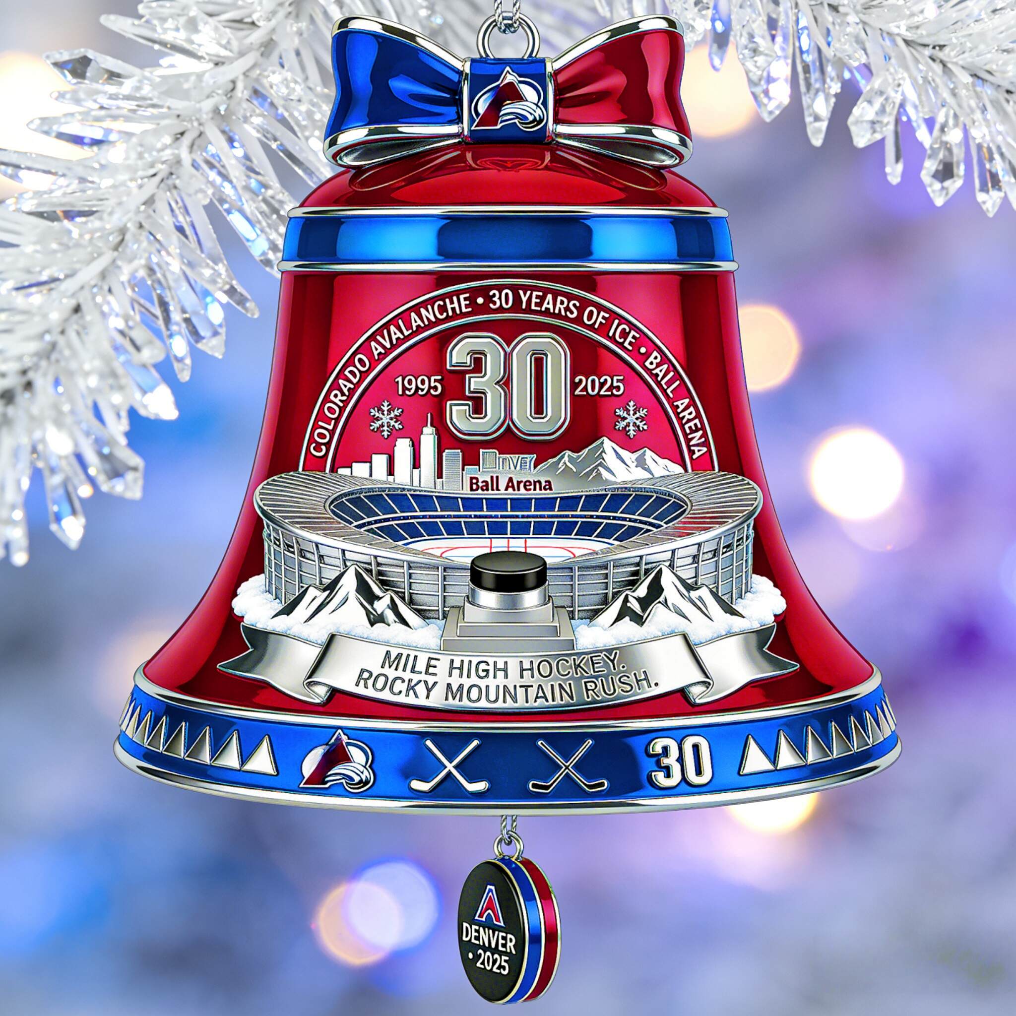 30th Anniversary  Ball Arena Bell Ornament