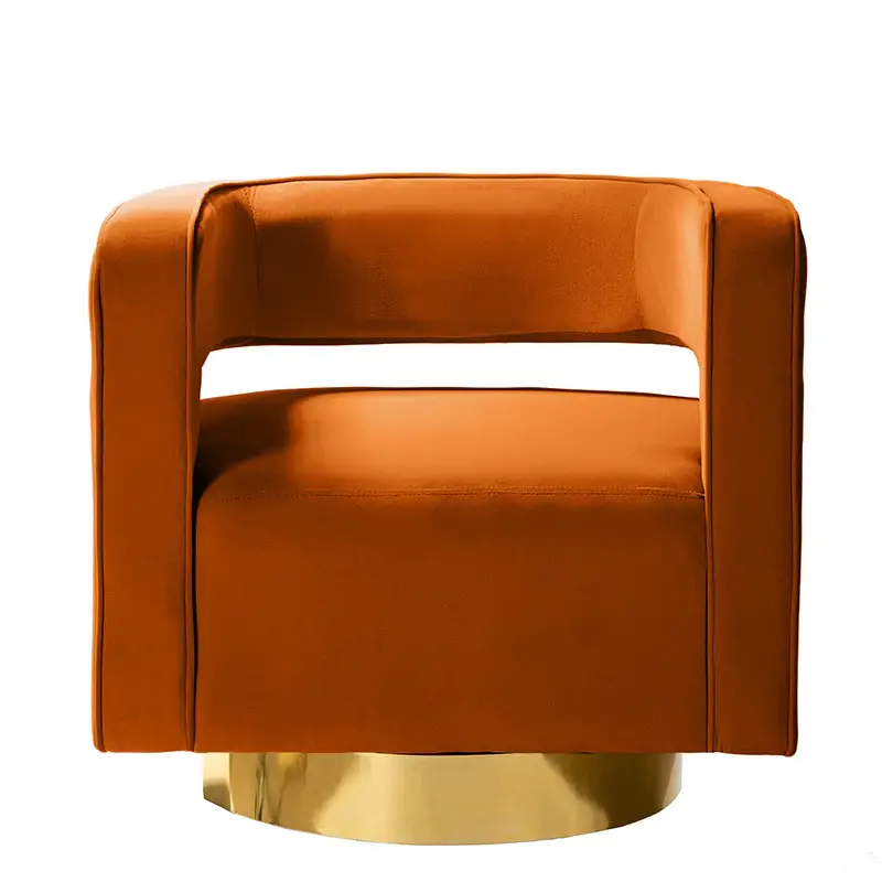 Agata Velvet Swivel Barrel Armchair