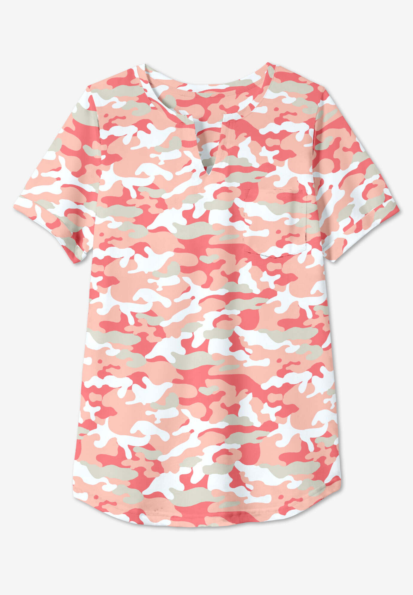 Short-Sleeve Notch-Neck Tee