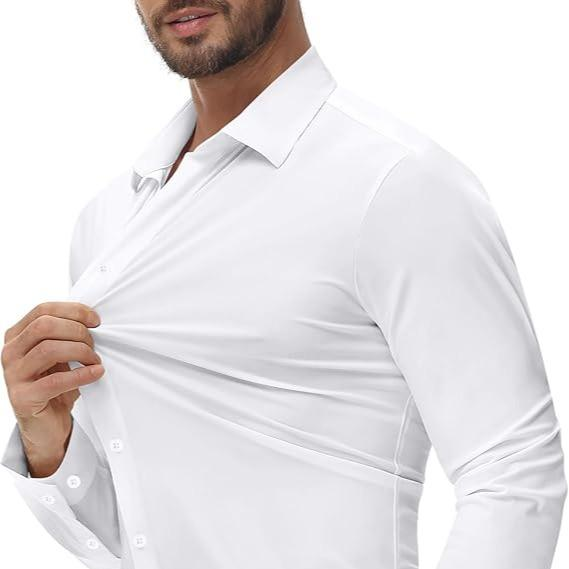 16-Way Stretch Slim Fit Long Sleeve Button Down Shirts Wrinkle Free Traveler Shirts