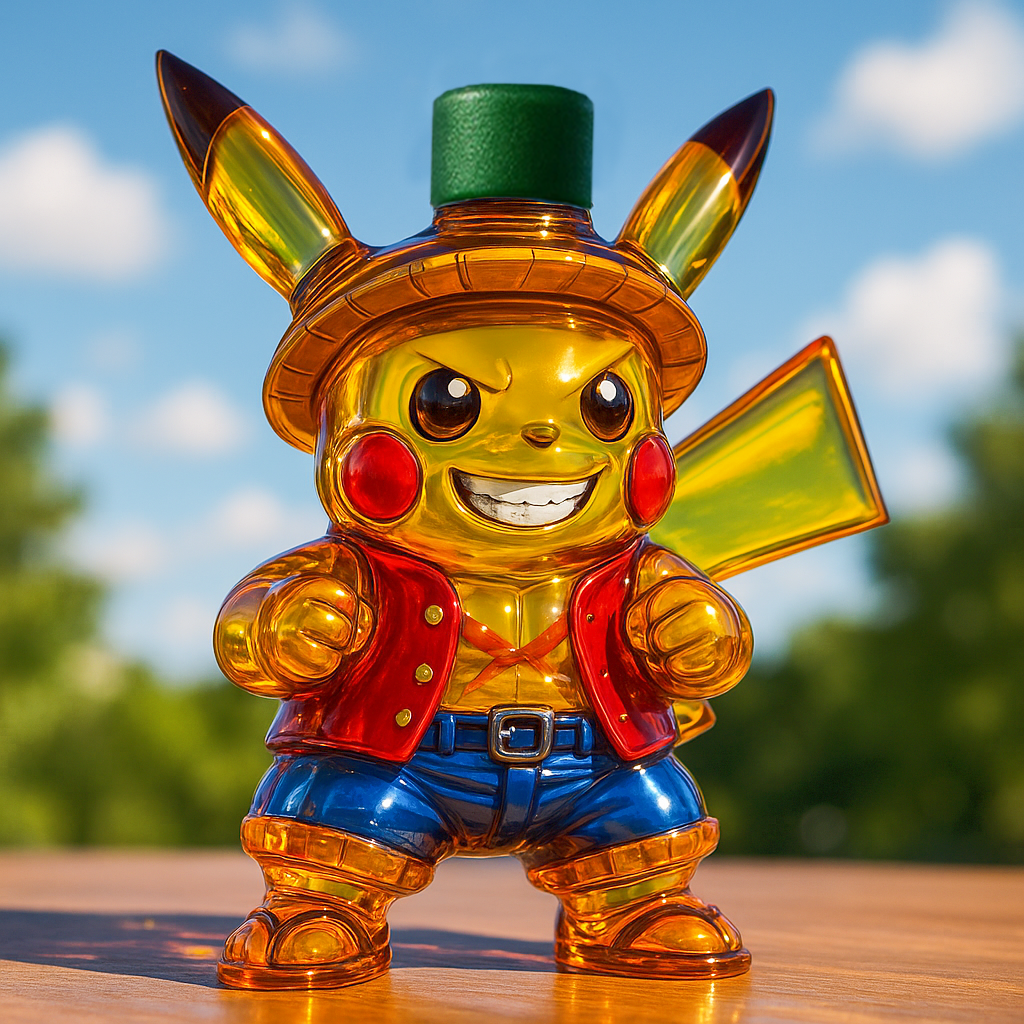 Luffy × Pikachu Whiskey Bottle