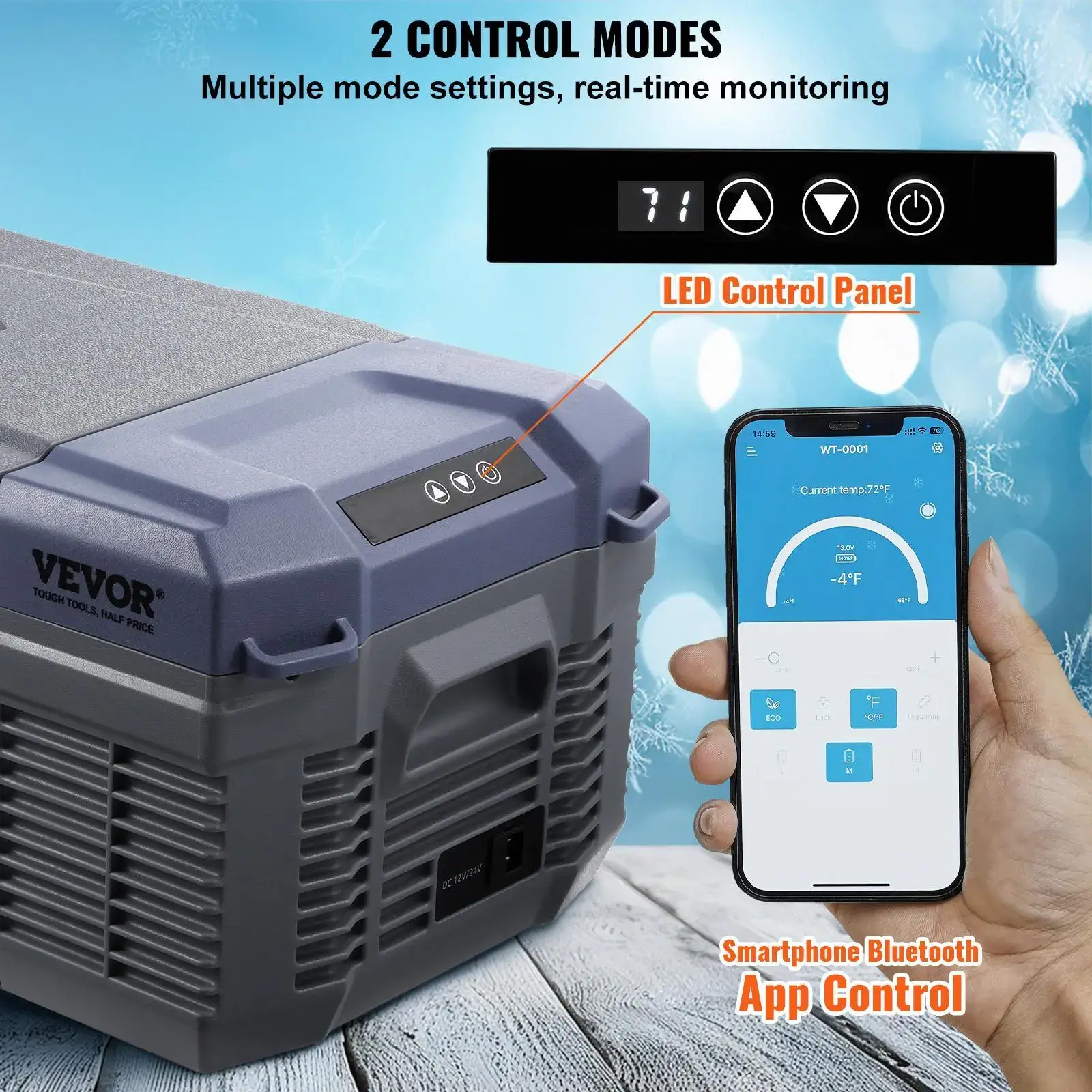 Car Refrigerator, 12 Volt Car Refrigerator Fridge, 15 L Single Zone Portable Freezer, -4℉-68℉ Adjustable Range, 12/24V DC and 100-240V AC Compressor Cooler for Outdoor, Camping, RV