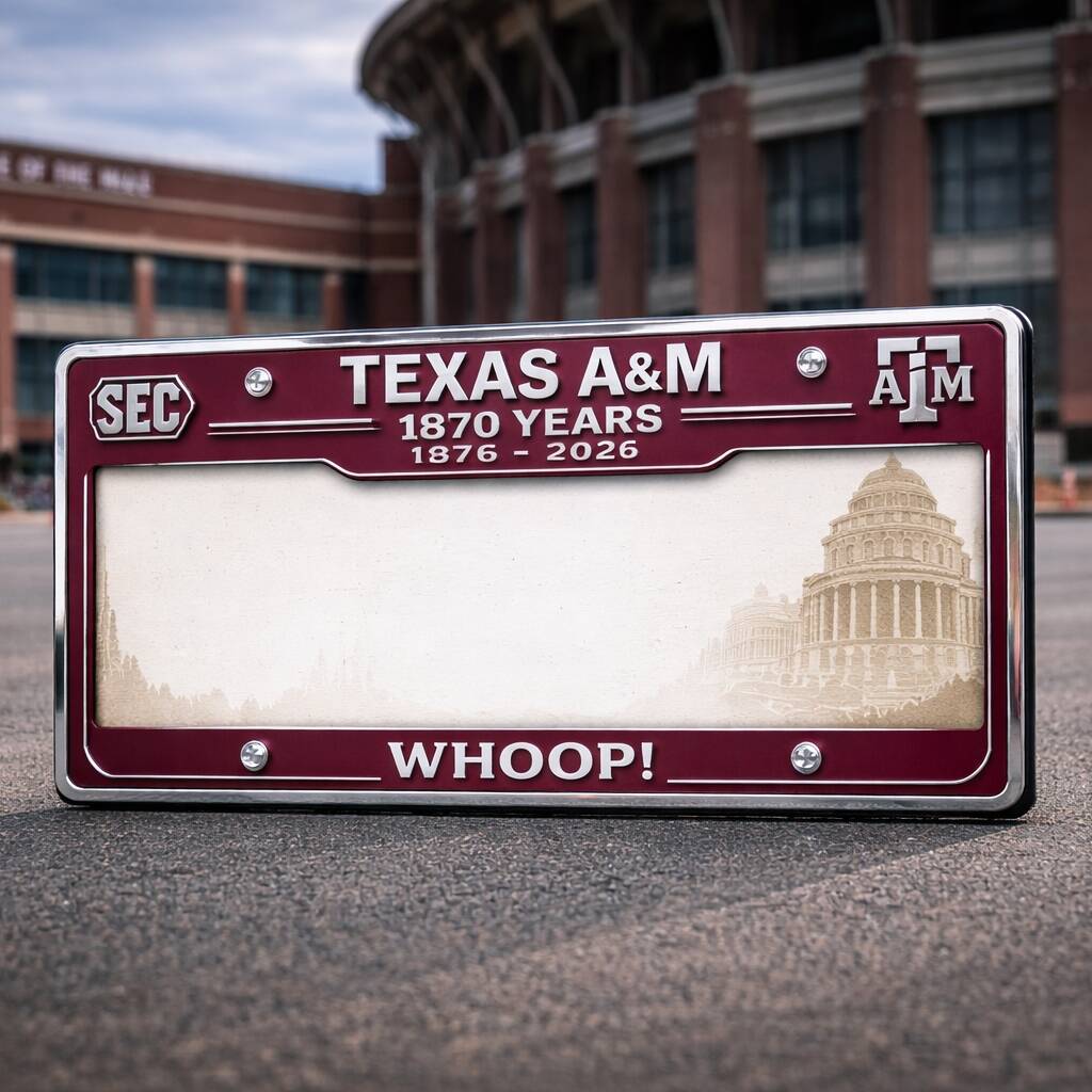 A&M 150th Anniversary License Plate Frame