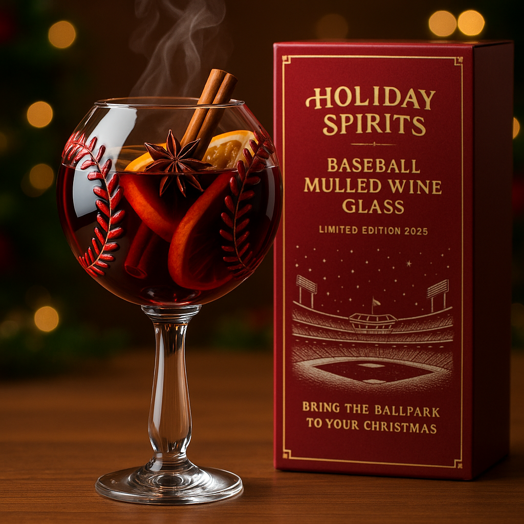 Holiday Spirits Baseball Mulled Wine Glass
