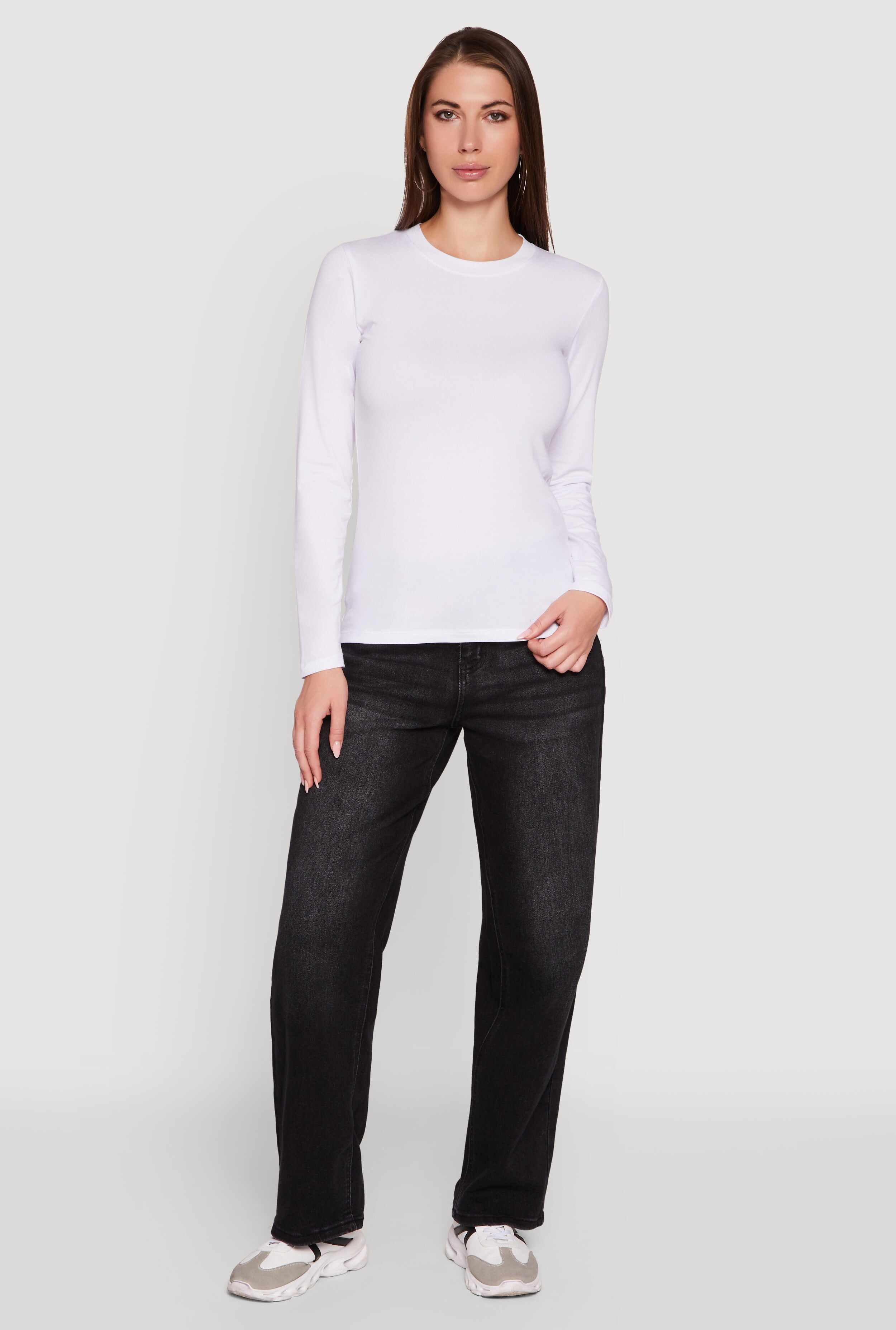 Long Sleeve Basic Crew Neck T-Shirt