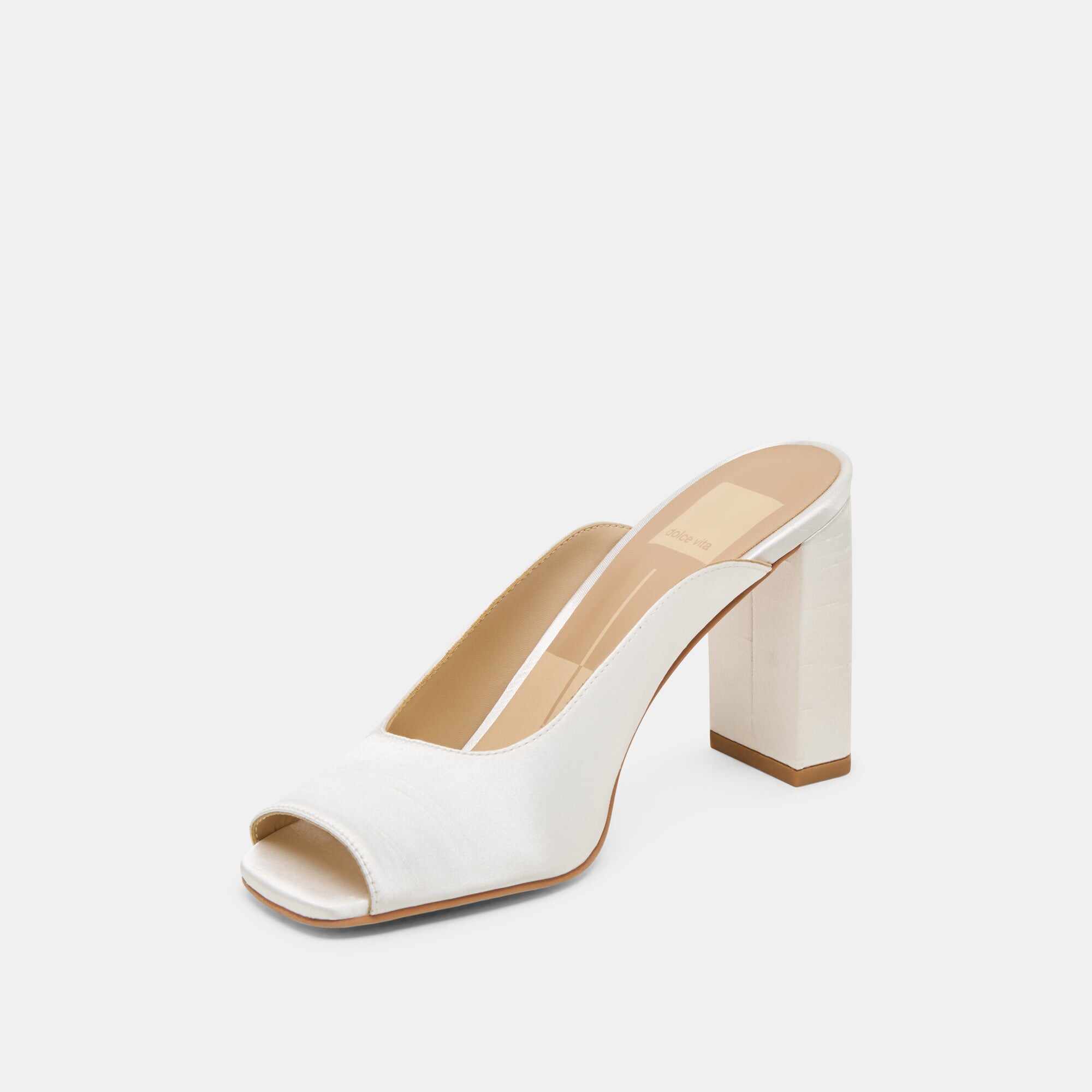 SABELA HEELS OFF WHITE SATIN