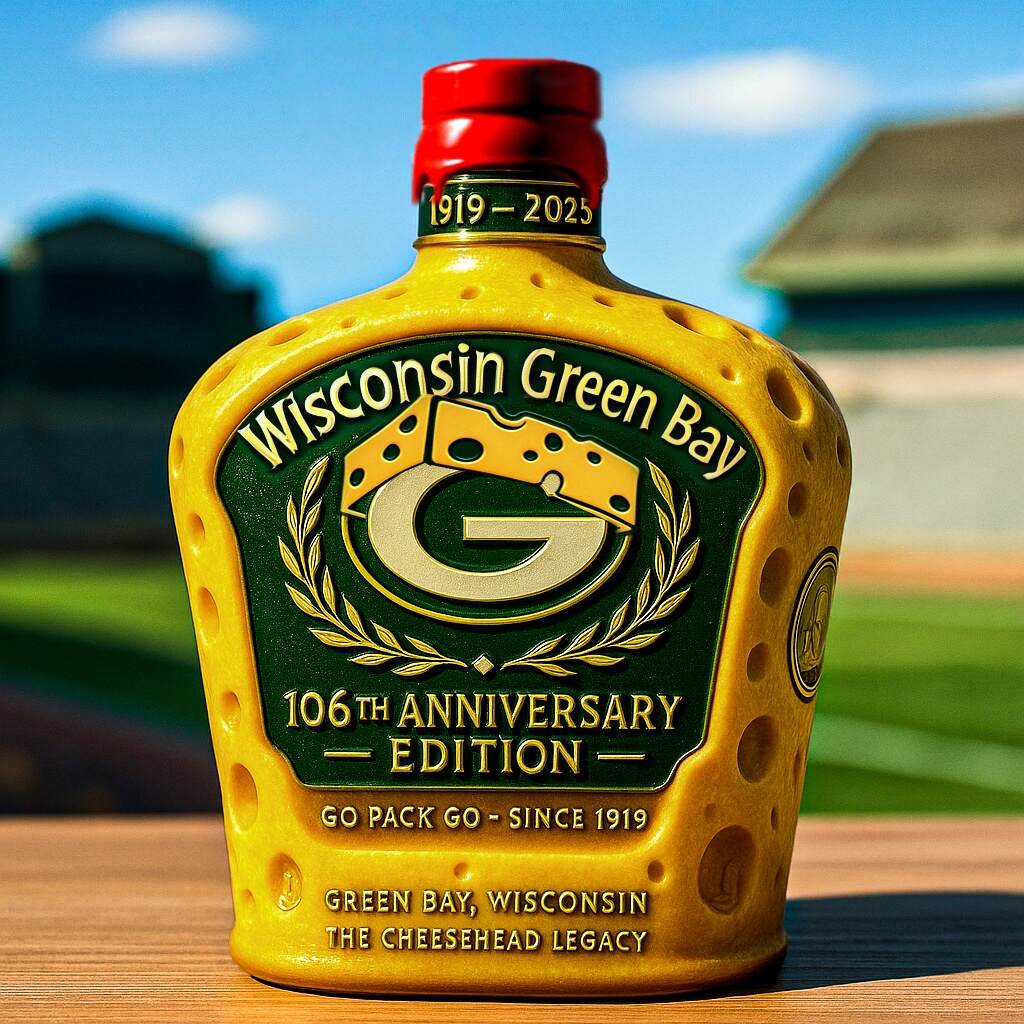 GREEN B🧀 Packers 106th Anniversary Whiskey Bottle