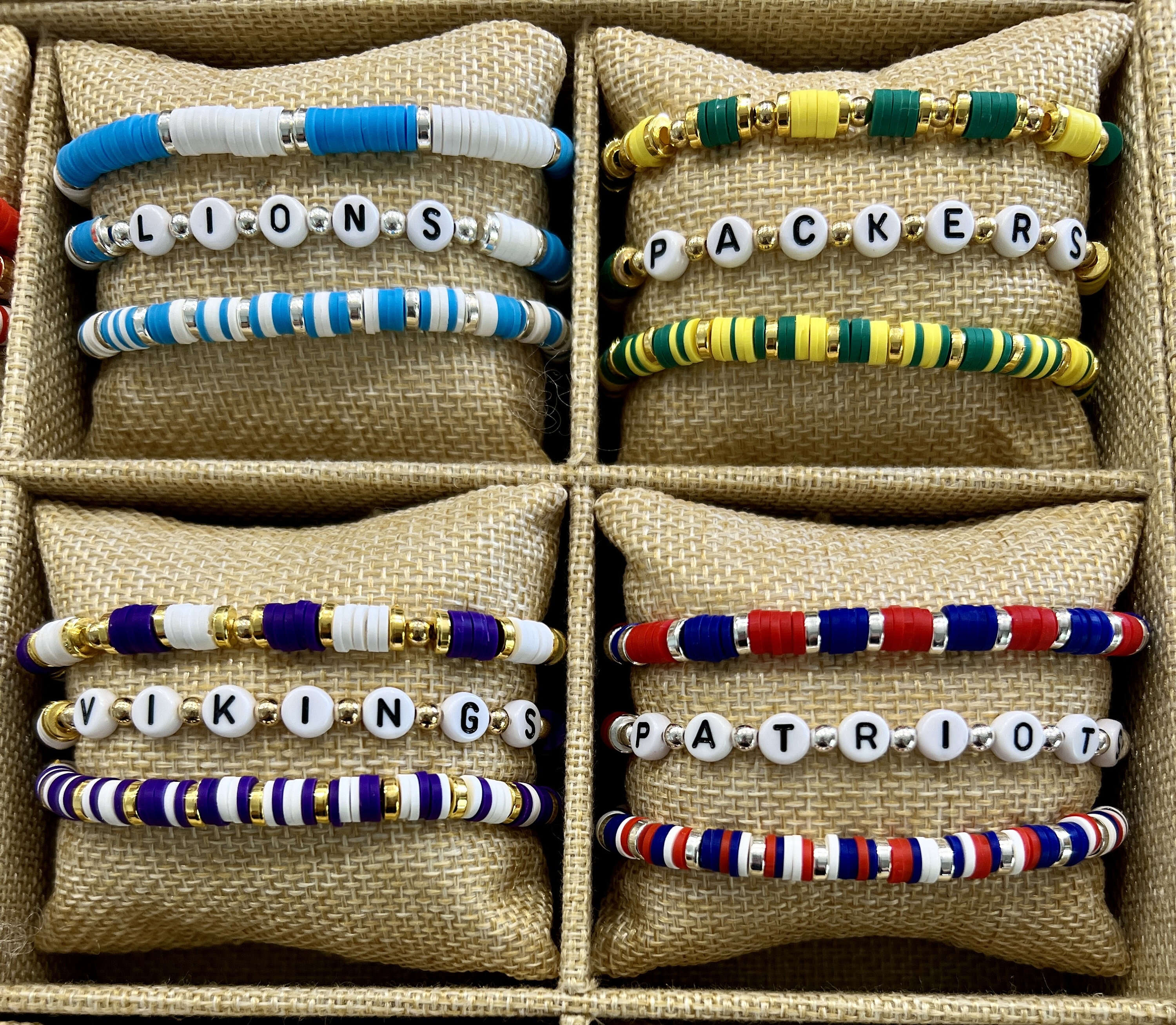 🏈Set of 3 NFL Team Bracelets