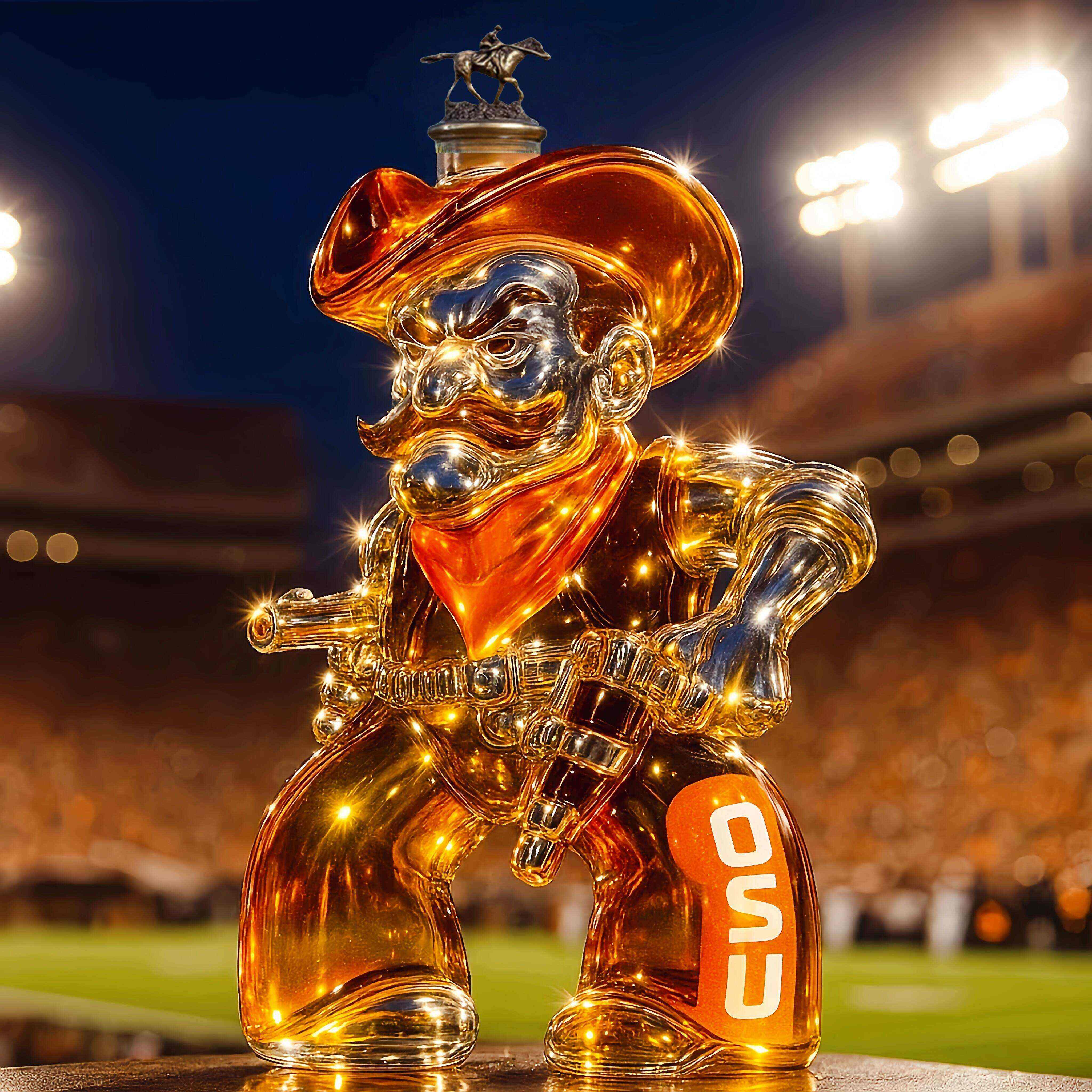 Oklahoma State Cowboys Whiskey Bottle