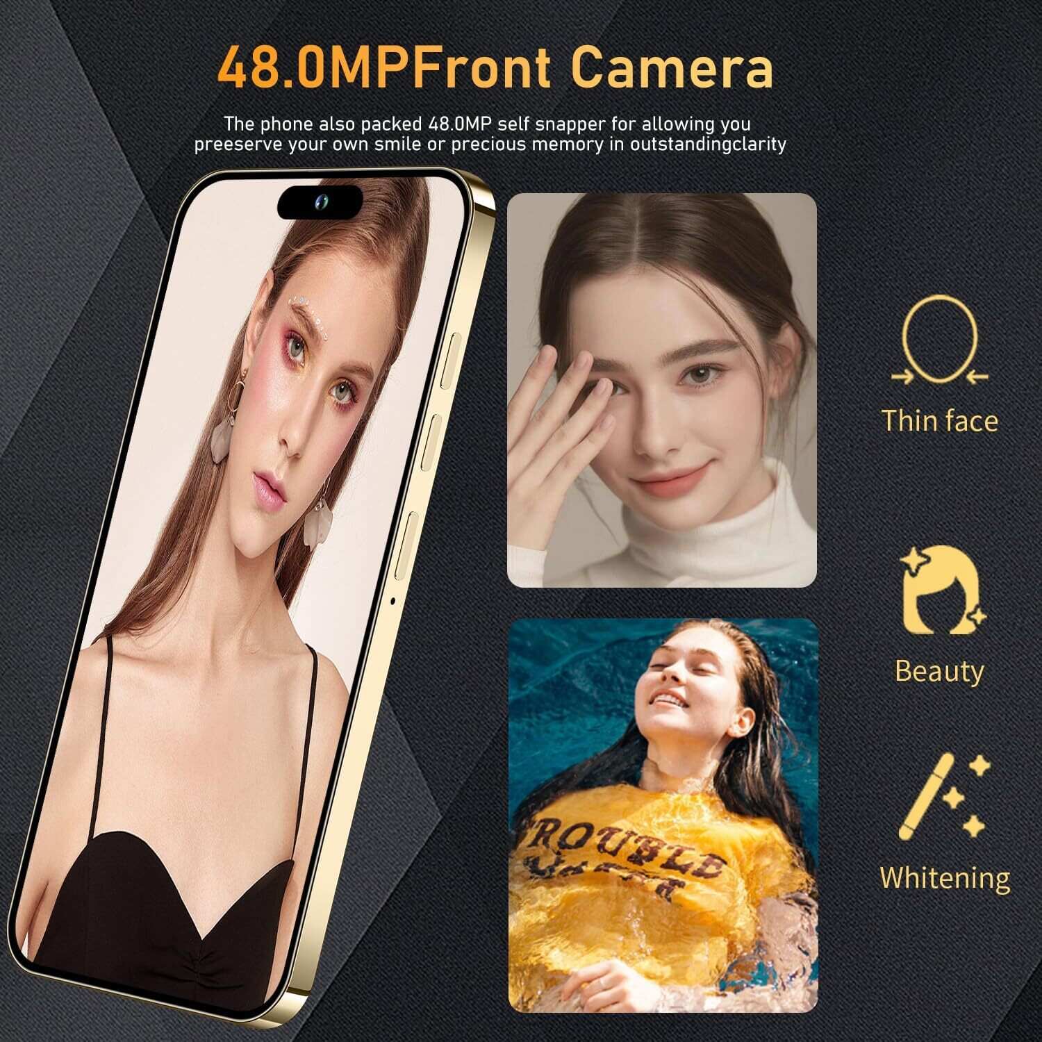I15 Pro MAX Smartphone Unlocked Cell Phone,Battery 6800mAh 6.8 HD Screen Unlocked Phone,6+256GB Android 13 with 128GB Memory Card,Dual SIM/5G/Fingerprint Lock/Face ID (Blue Titanium, 6+256)