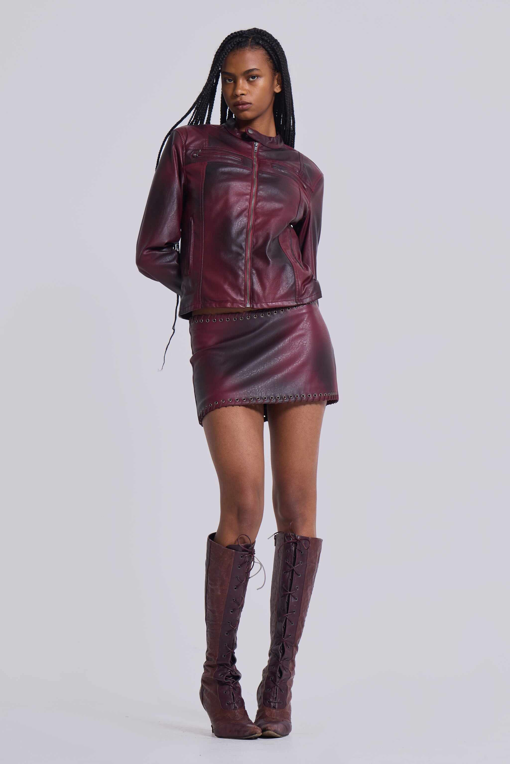 Lynx Faux Leather Mini Skirt