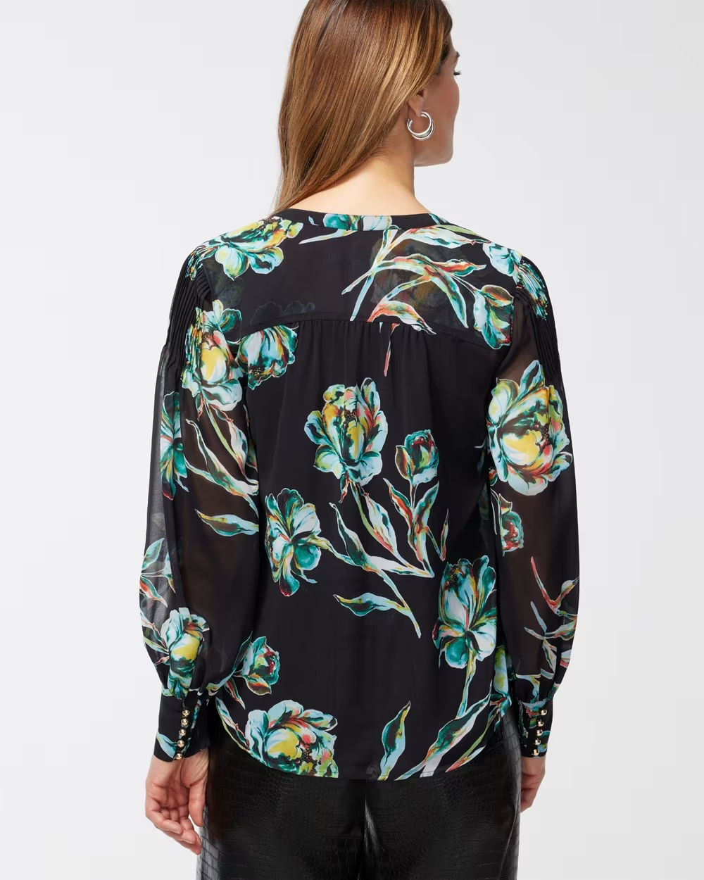 Chiffon Sheer Floral Shirt