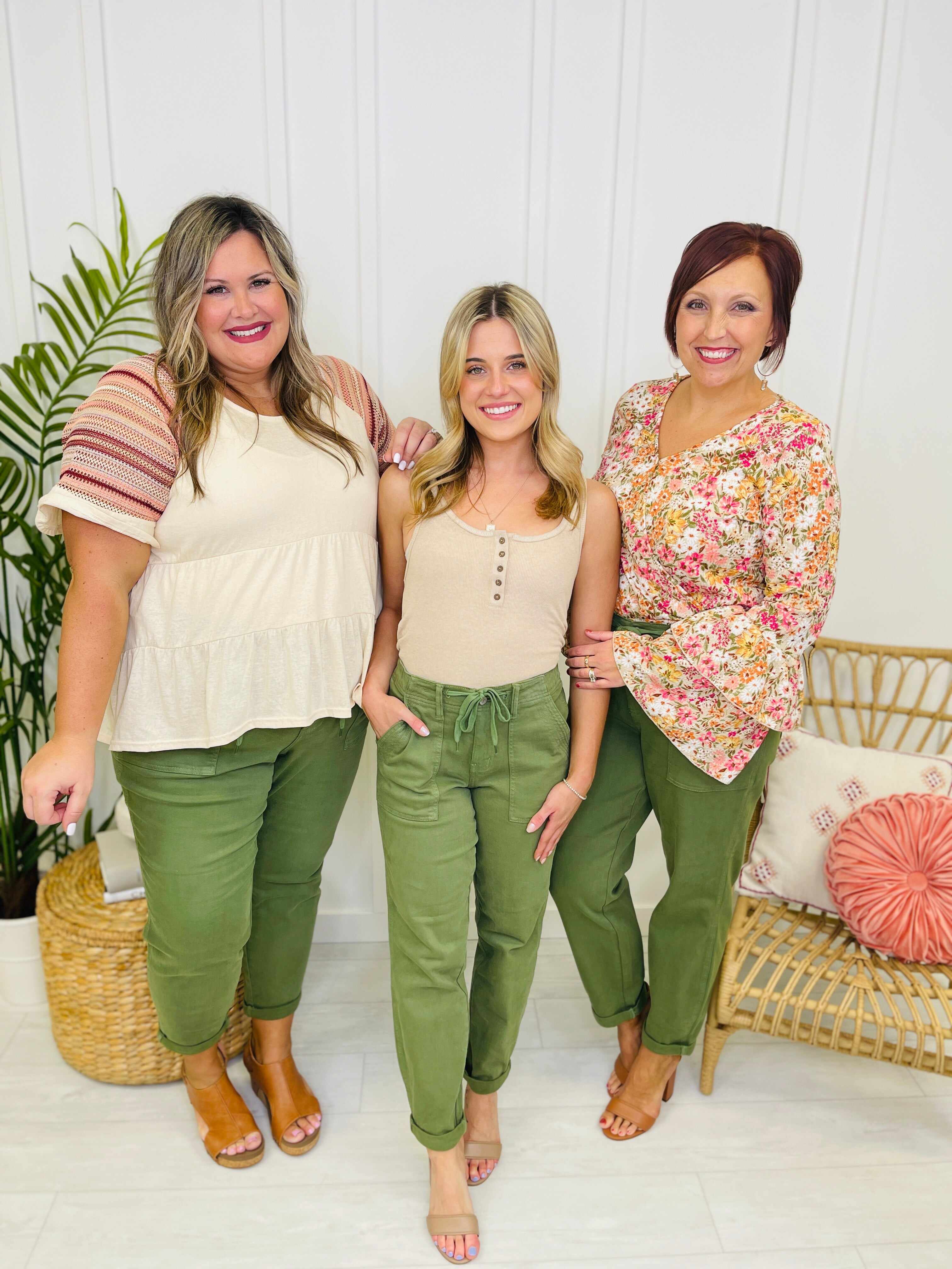 REG/CURVY Olive You Denim Jogger