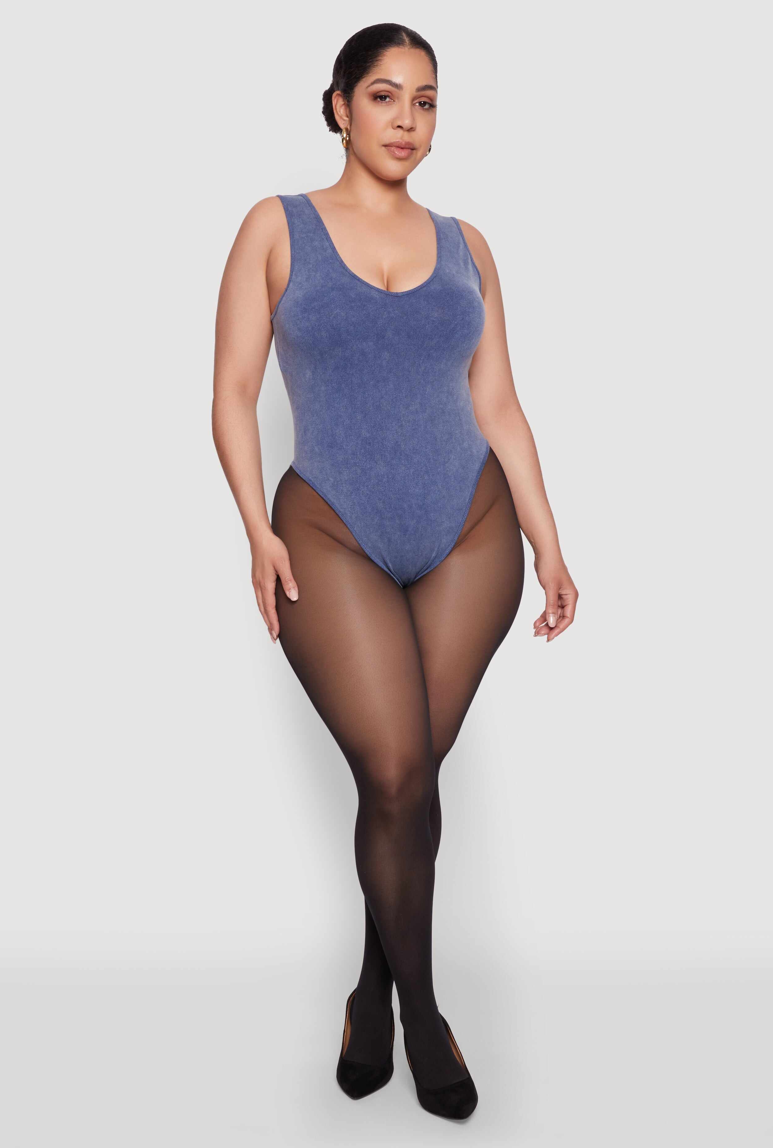 Plus Size Mineral Wash Tank Bodysuit