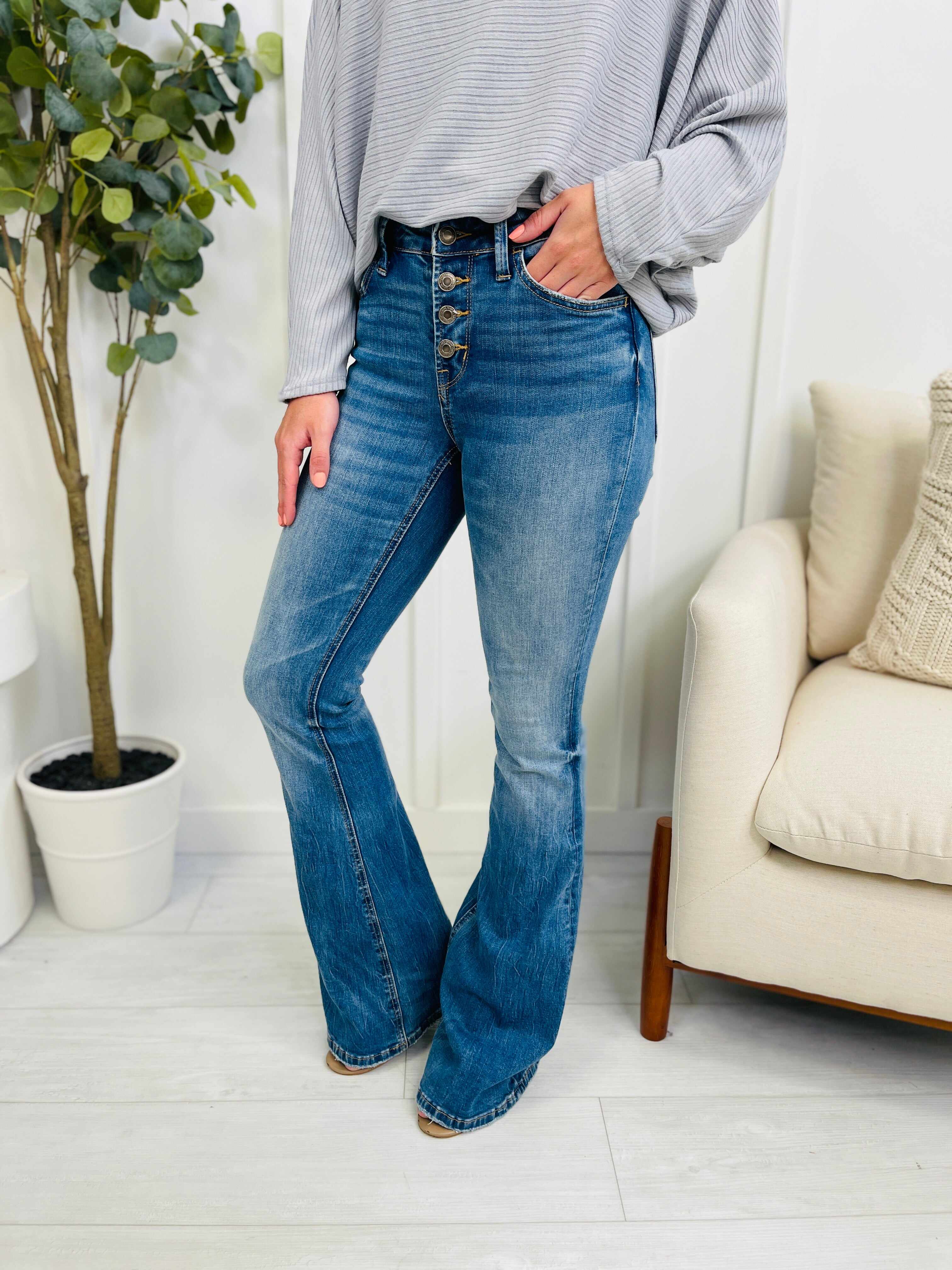 Vervet Teenage Dream High Rise Button Fly Flare Jeans