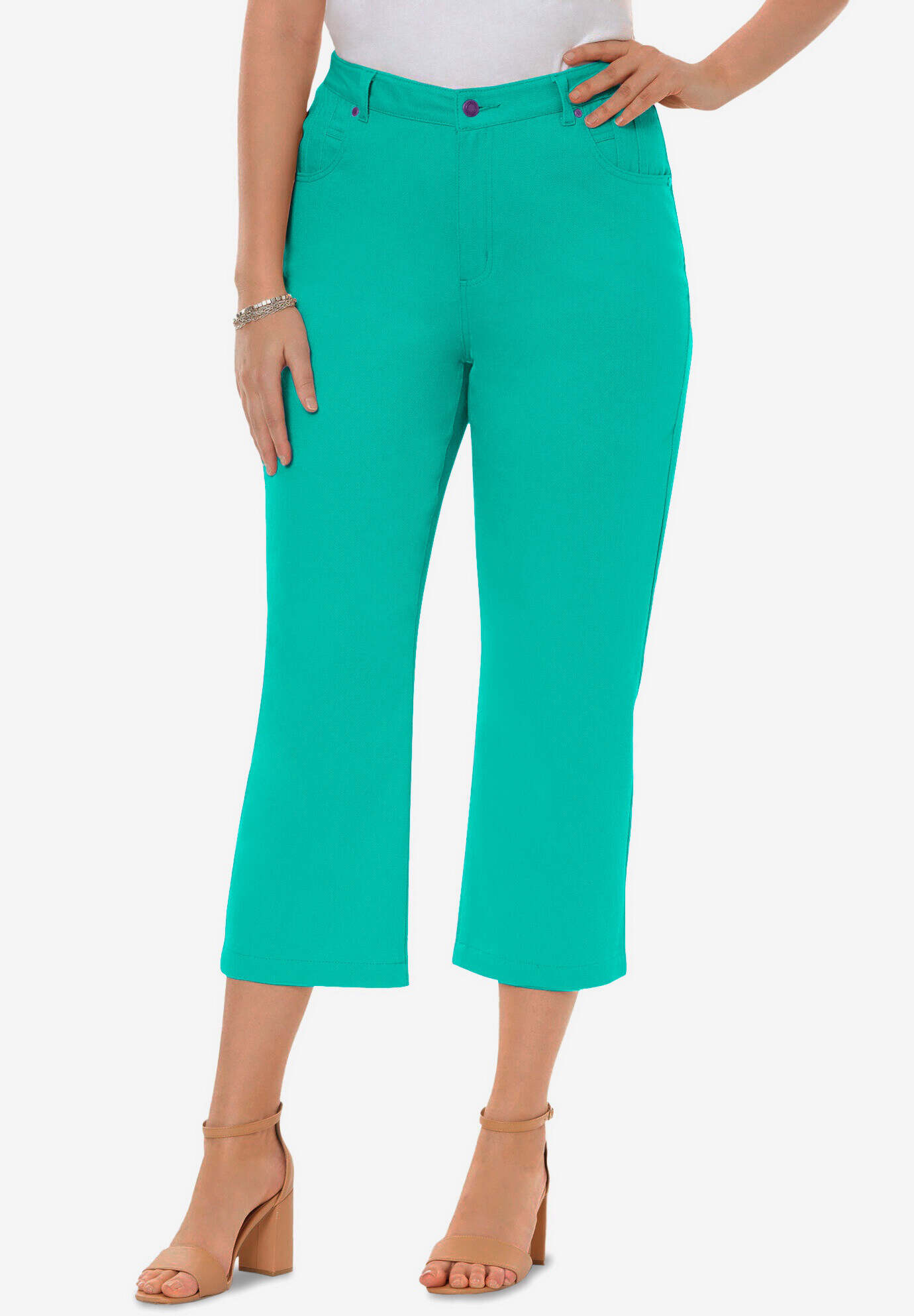 Classic Cotton Denim Capri
