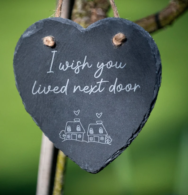 I Wish You Lived Next Door Ceramic Heart