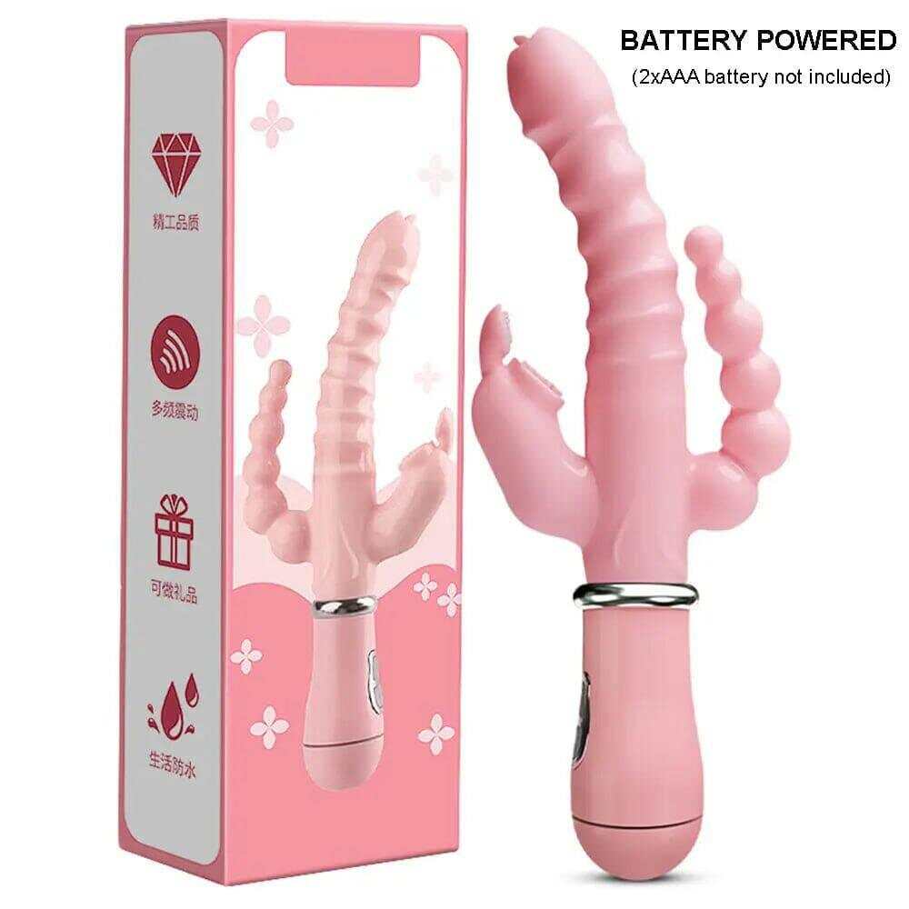 3-in-1 Dildo Vibrator – Tongue Licking, G-Spot & Clit Stimulator