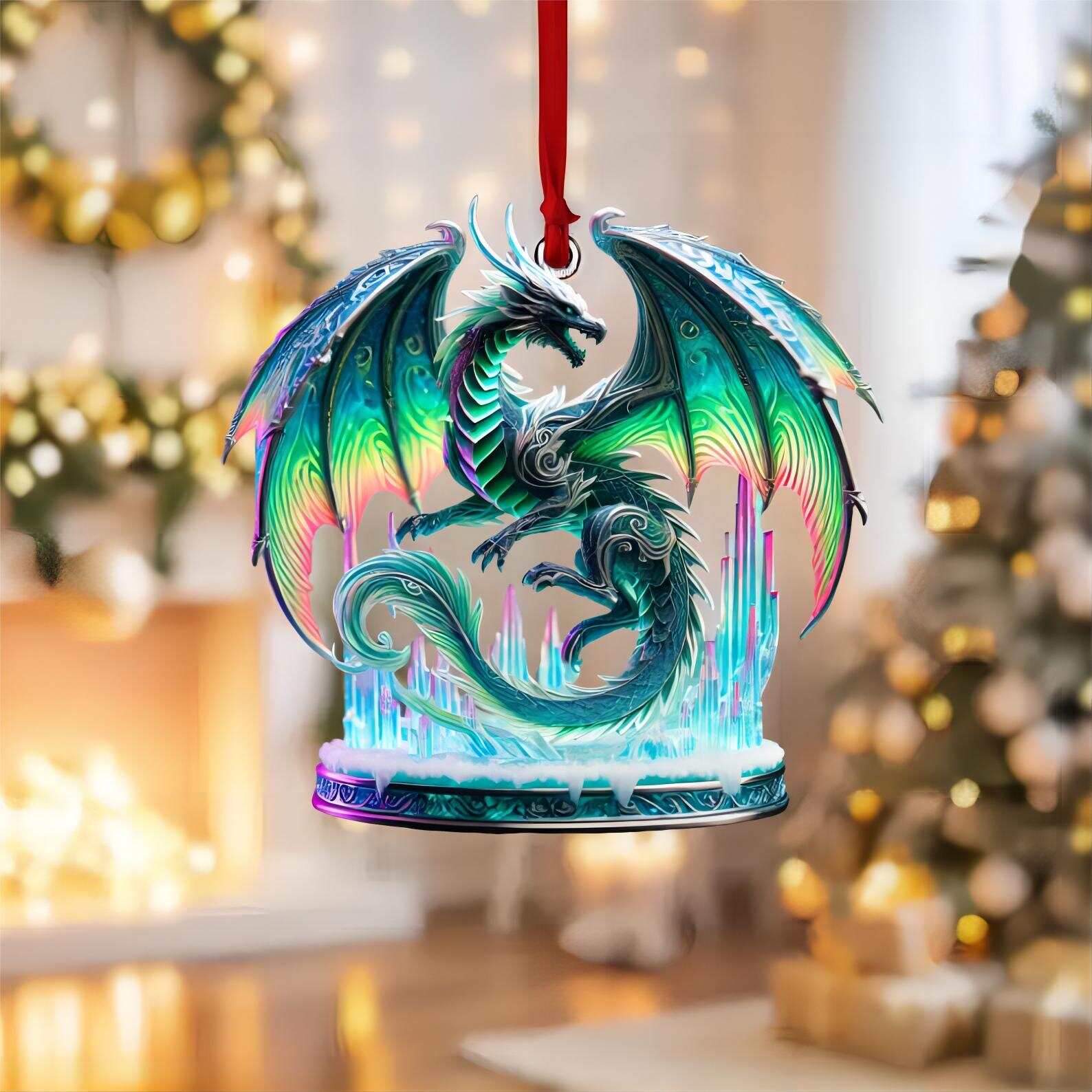 Mystic Aurora Dragon Ornaments