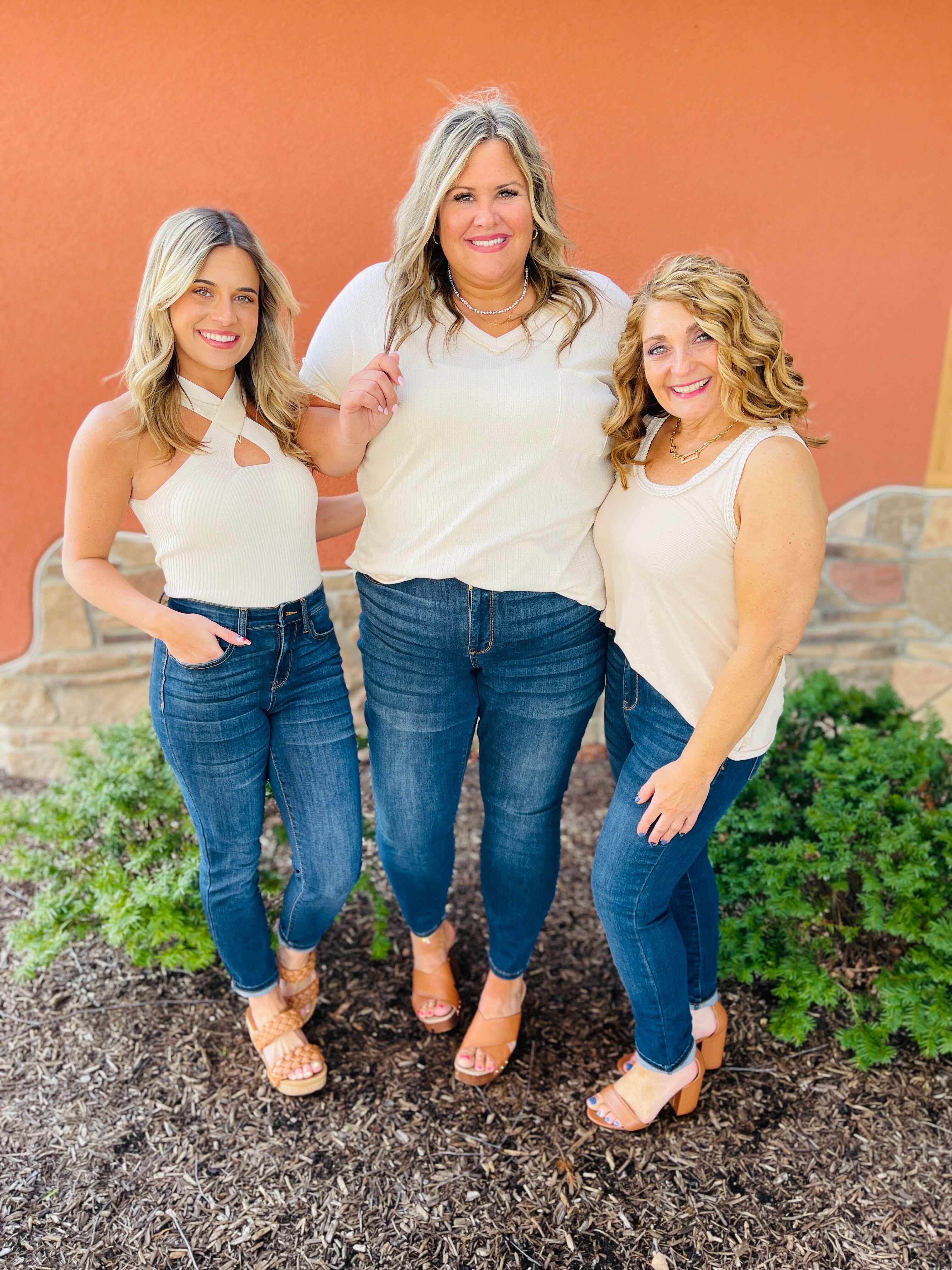 Reg/Curvy Blessed and NonDistressed Relaxed Fit Jeans