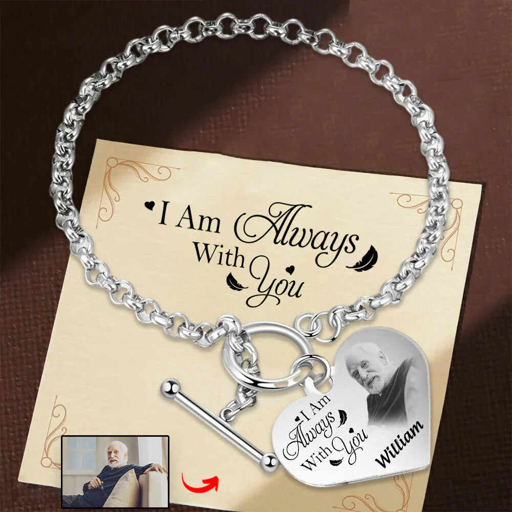 National Parents' Day❤Personalized Engraved Heart Bracelet I'm Always With You - Memorial Gift For Family, Friend