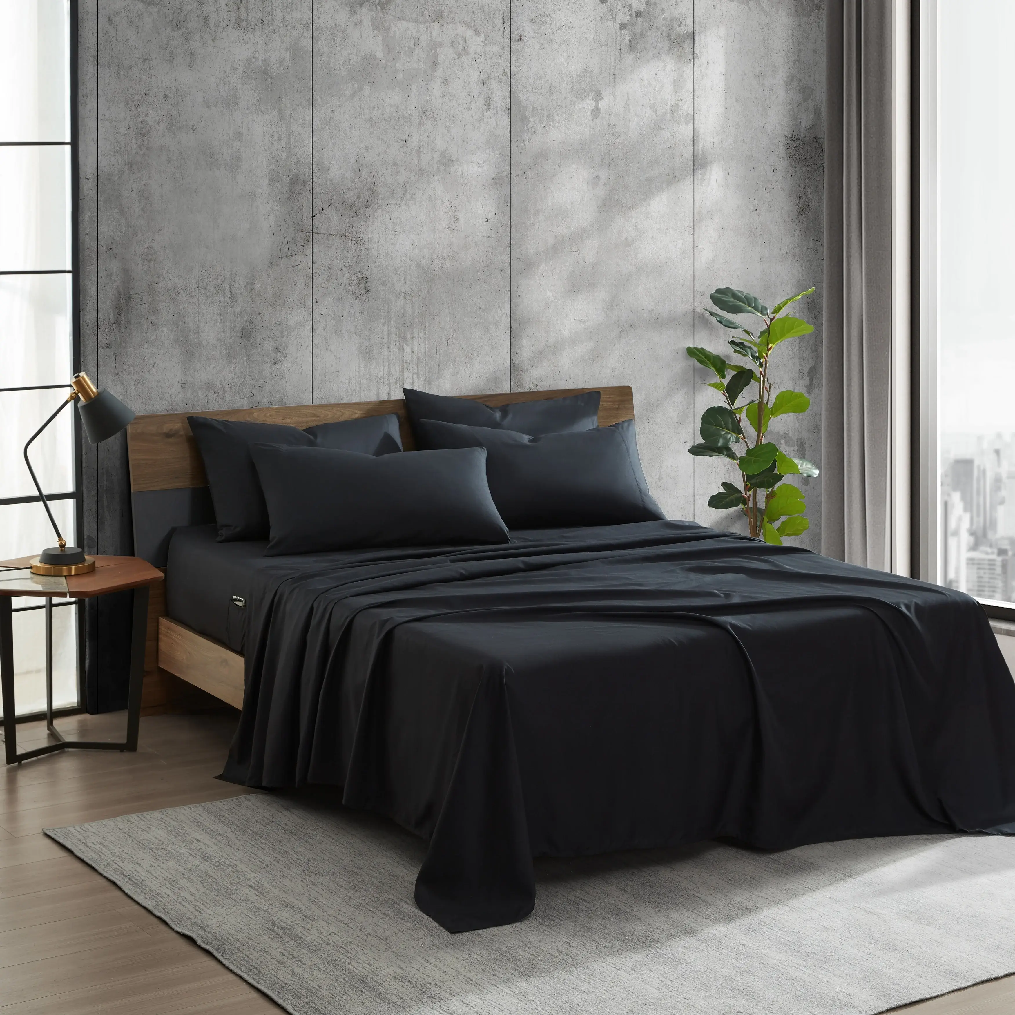 Kenneth Cole Solution Recyled Polyester Solid Bonus Sheet Set