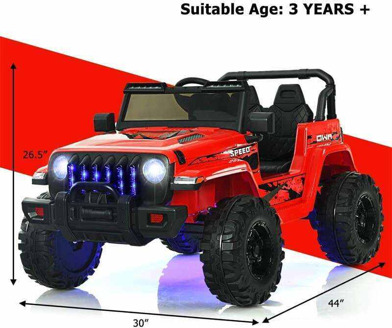 12V Kids Ride-on Jeep Car Battery Powered Electric Truck with Parental Remote Control