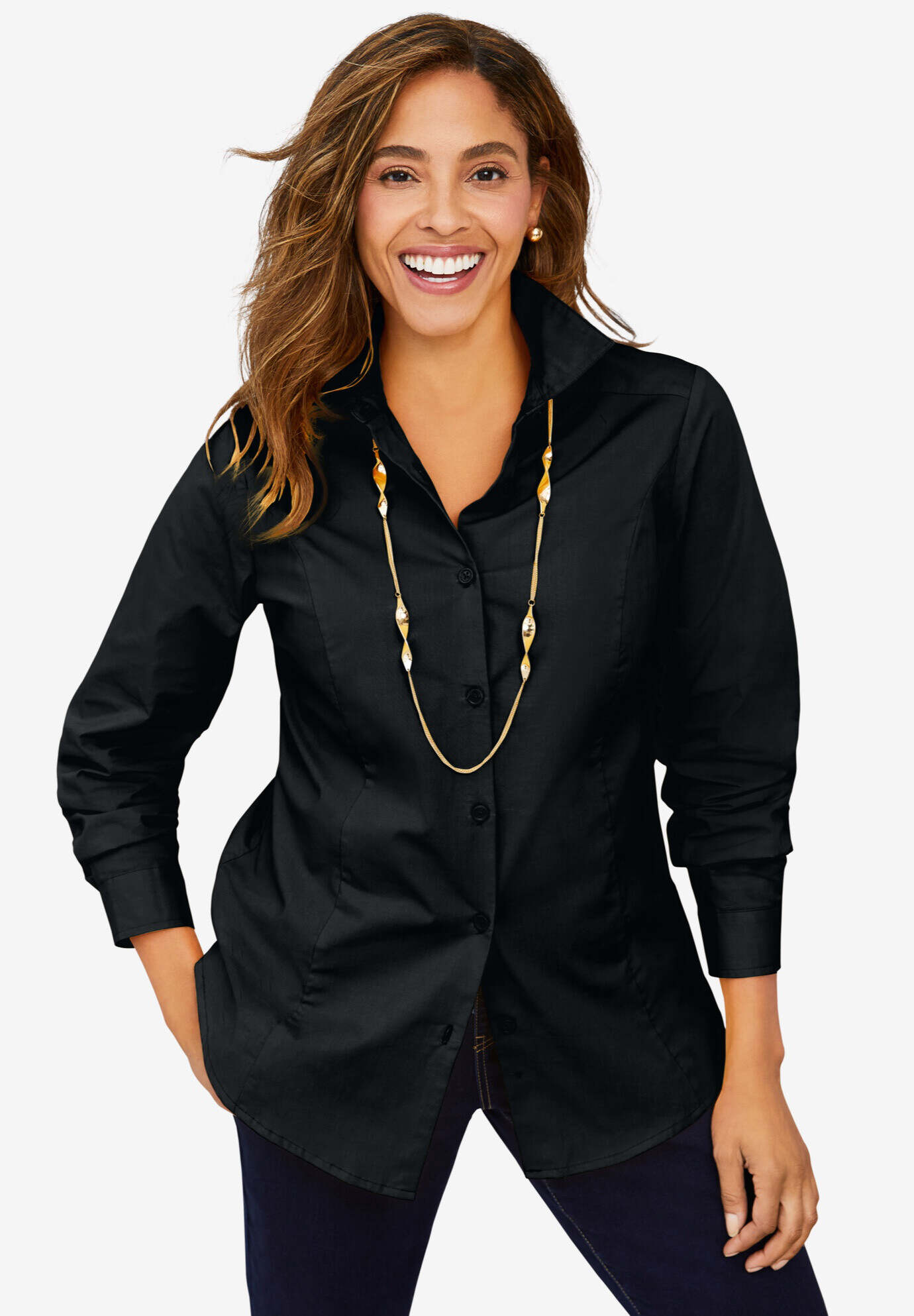 Stretch Cotton Poplin Shirt