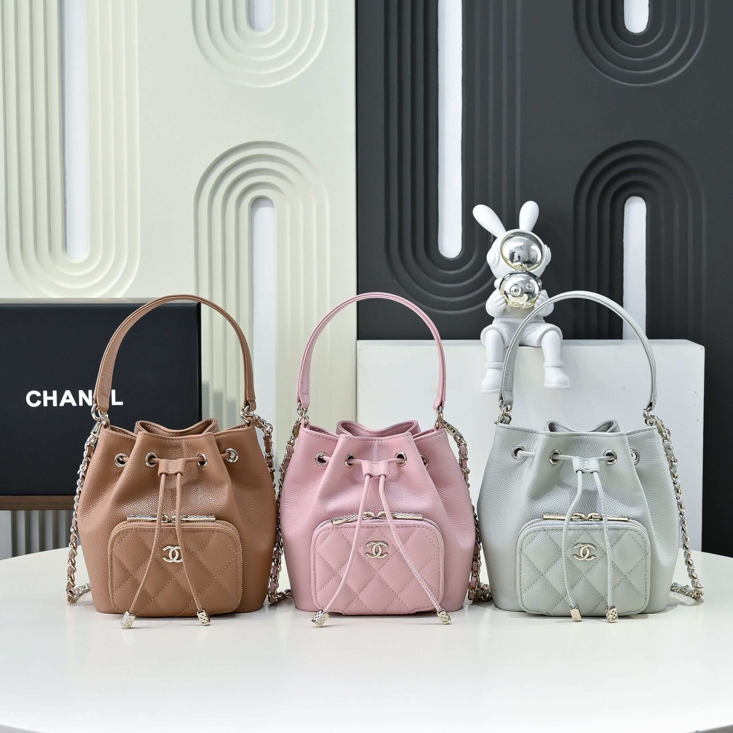 Chanel 25B Mini Chain Drawstring Bucket Bag