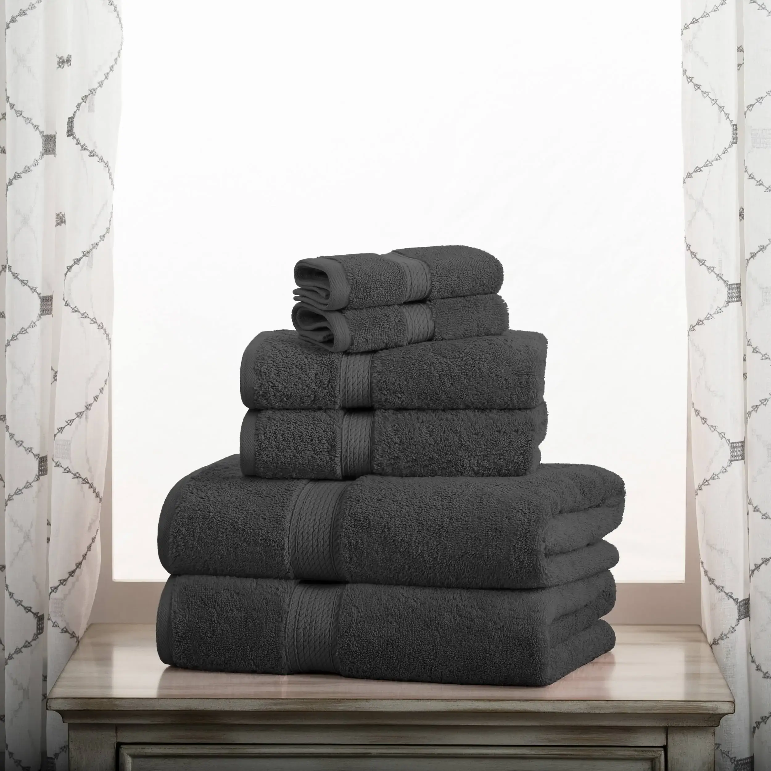 Superior Egyptian Cotton Pile Heavyweight 6-Piece Towel Set