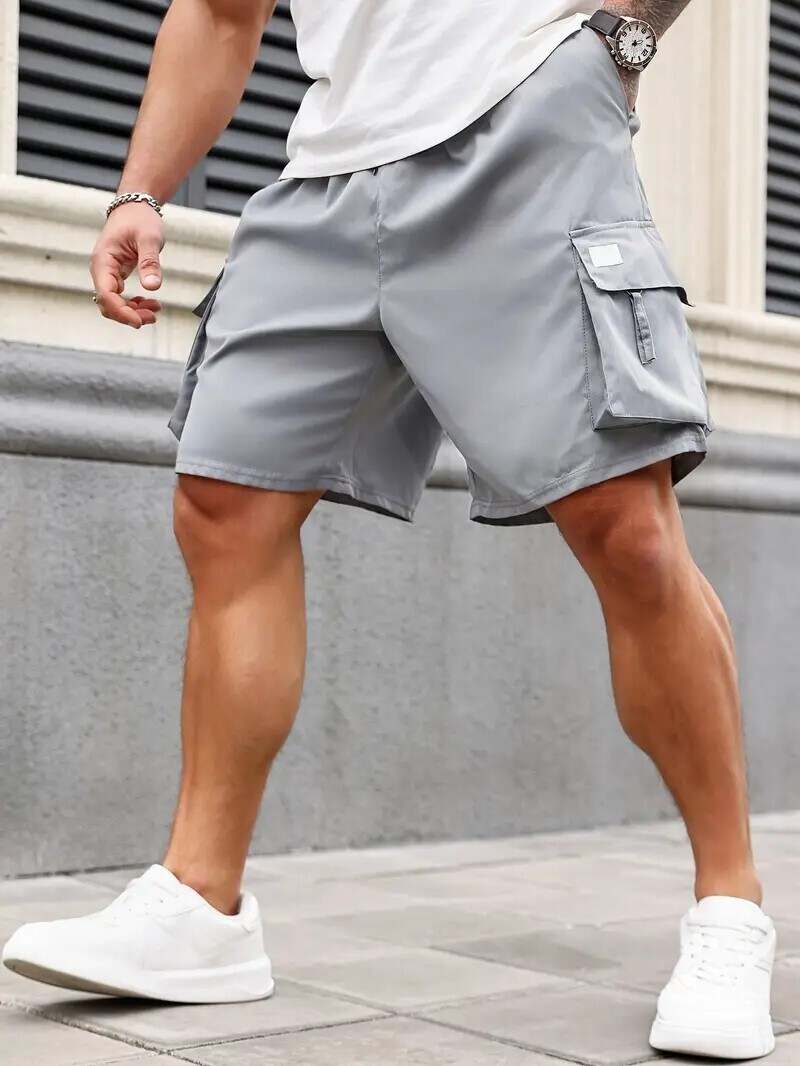 🔥Men's Plus Size Solid Flap Pocket Cargo Shorts
